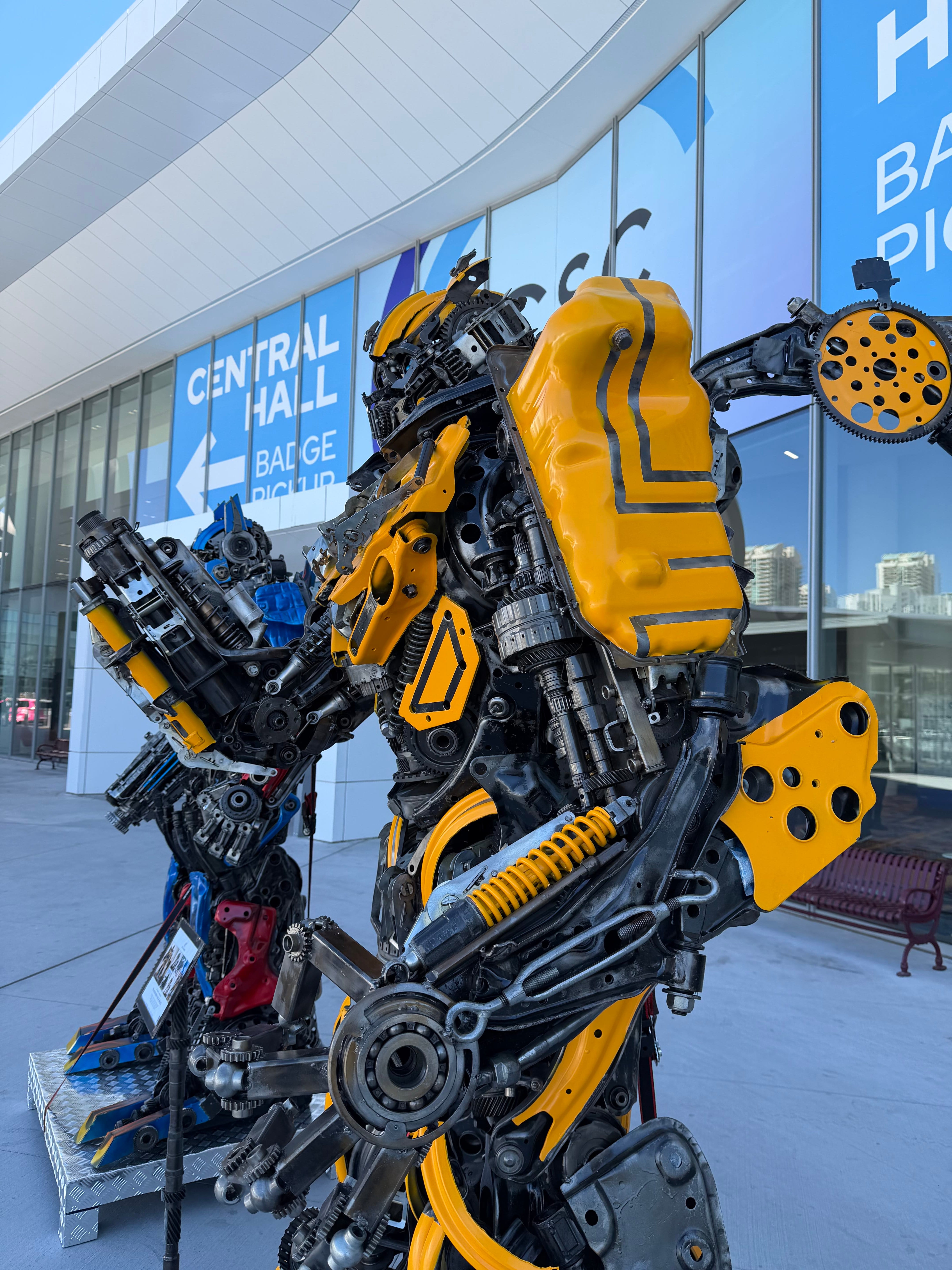91" Bumblebee Inspired Recycled Metal Art Sculpture