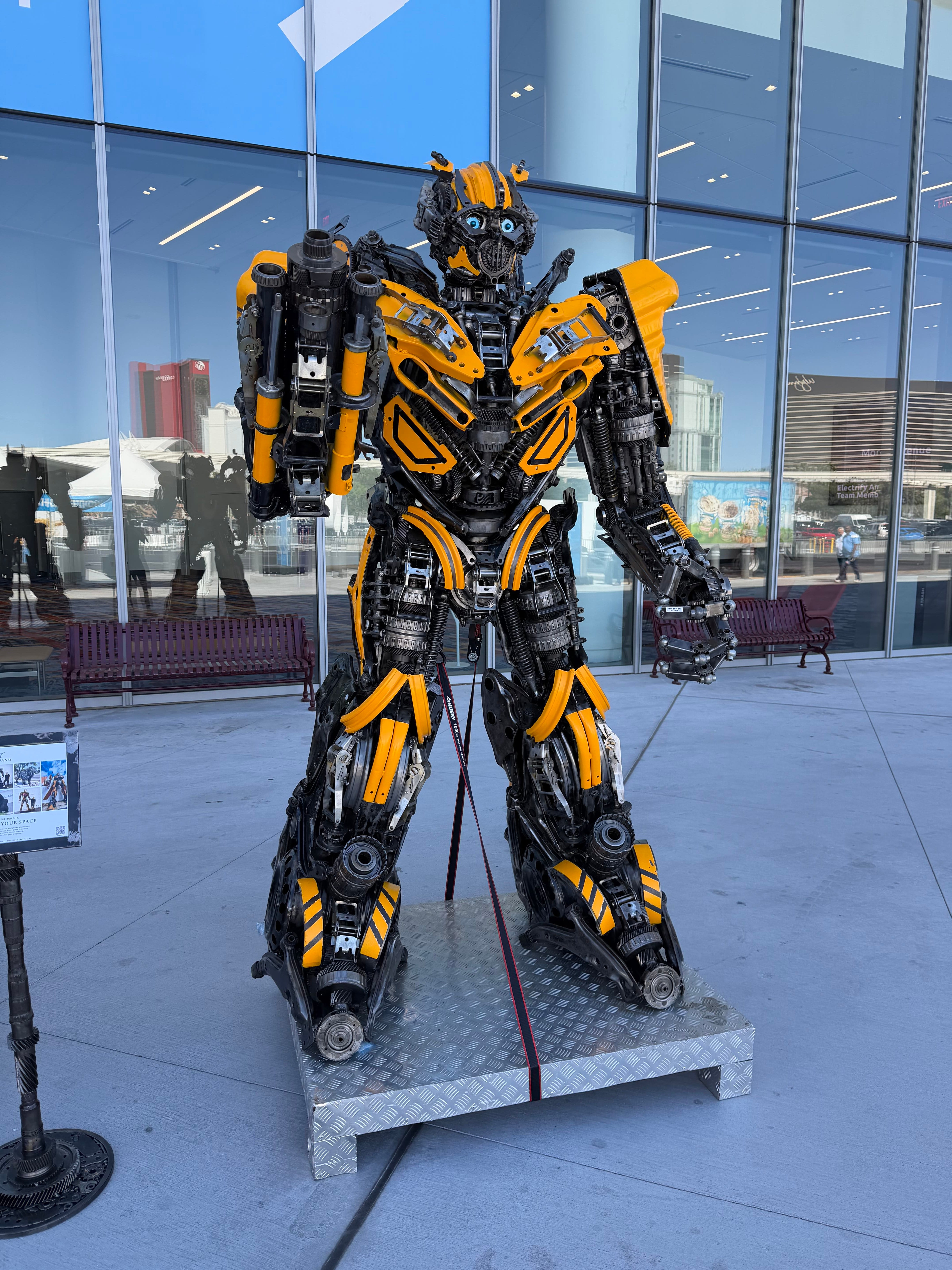 91" Bumblebee Inspired Recycled Metal Art Sculpture