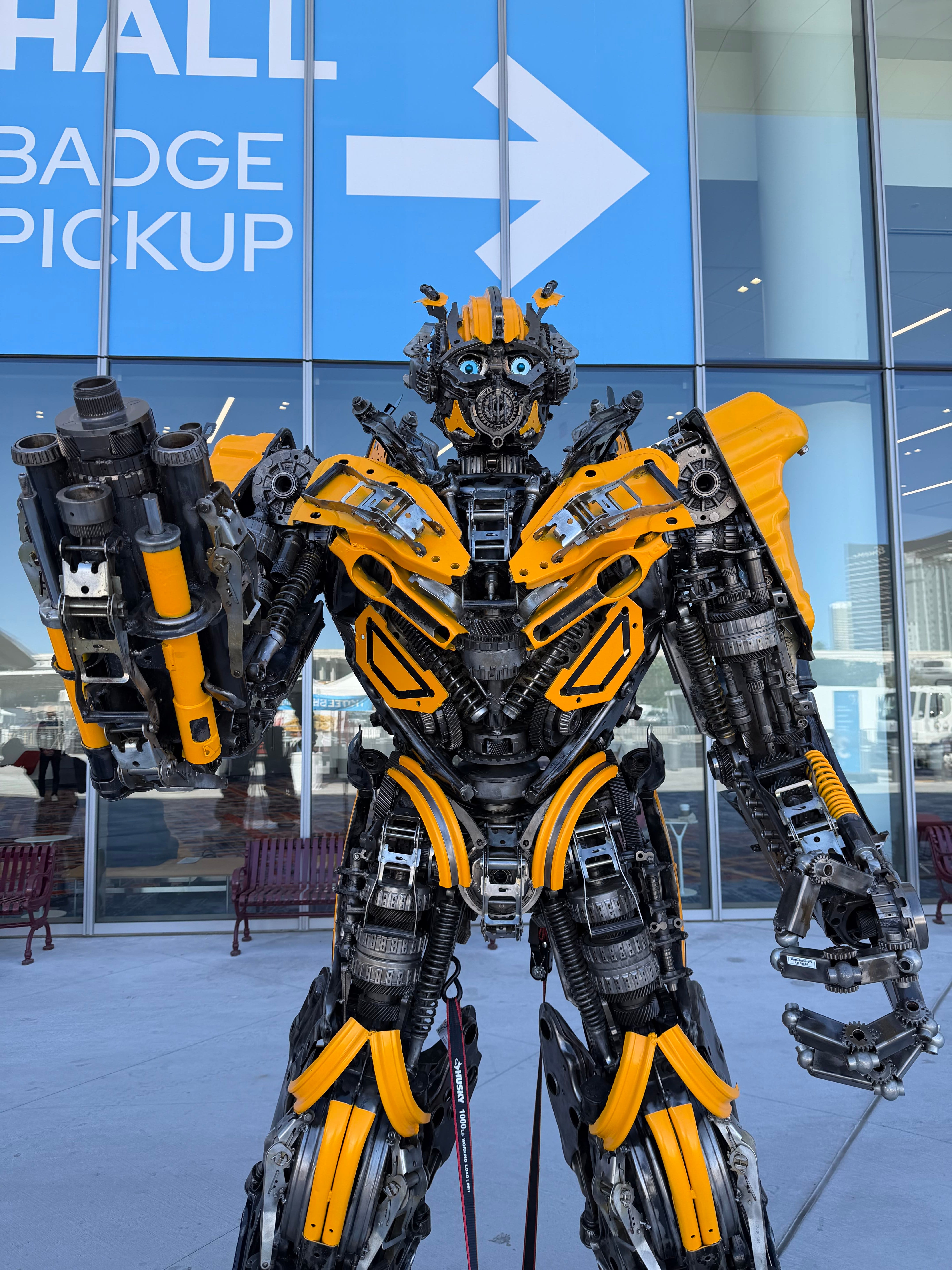 91" Bumblebee Inspired Recycled Metal Art Sculpture