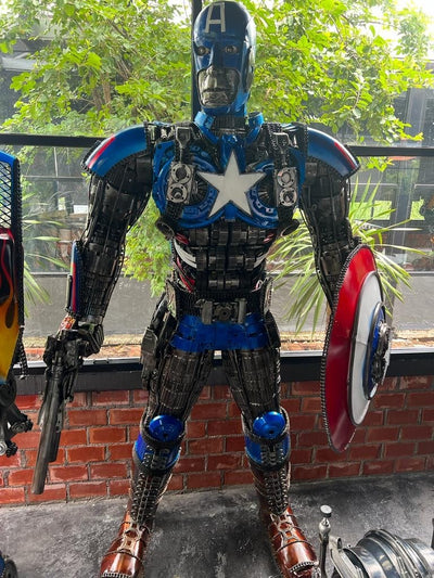 Kalifano Recycled Metal Art 91" Captain America Inspired Recycled Metal Art Sculpture RMS-CAP230-S03