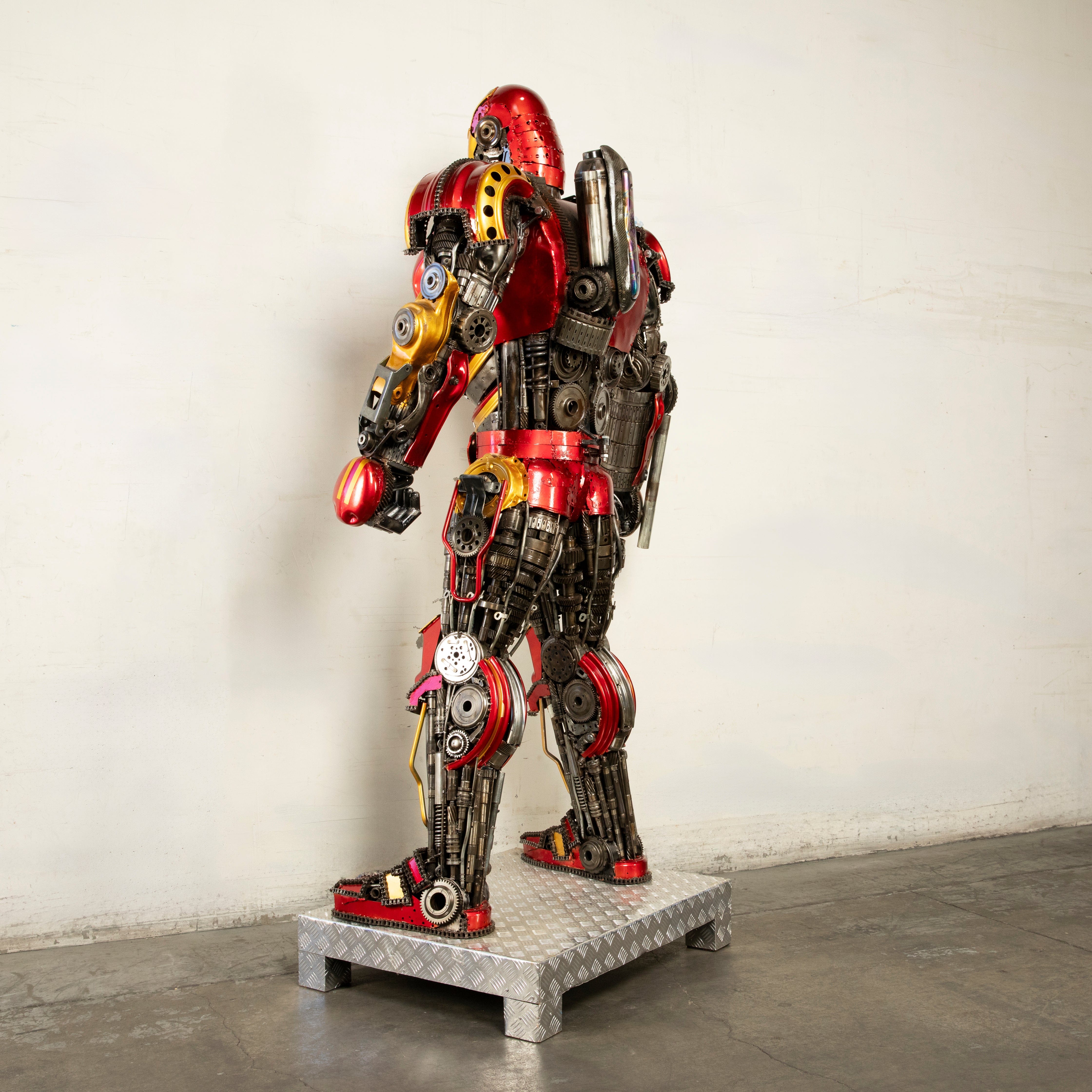 Kalifano Recycled Metal Art 91" Iron Man Inspired Recycled Metal Art Sculpture RMS-IMR230-S16