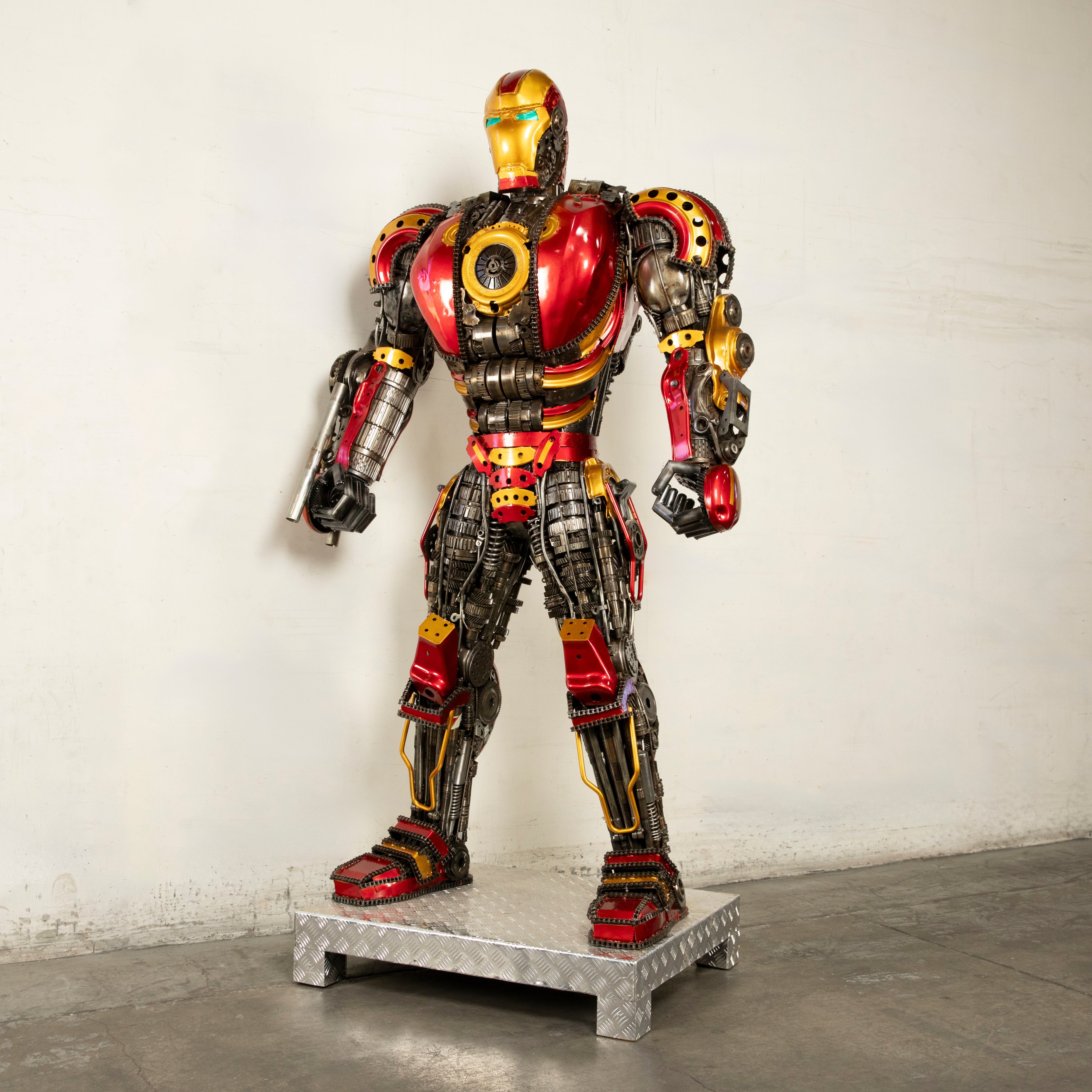 Kalifano Recycled Metal Art 91" Iron Man Inspired Recycled Metal Art Sculpture RMS-IMR230-S16