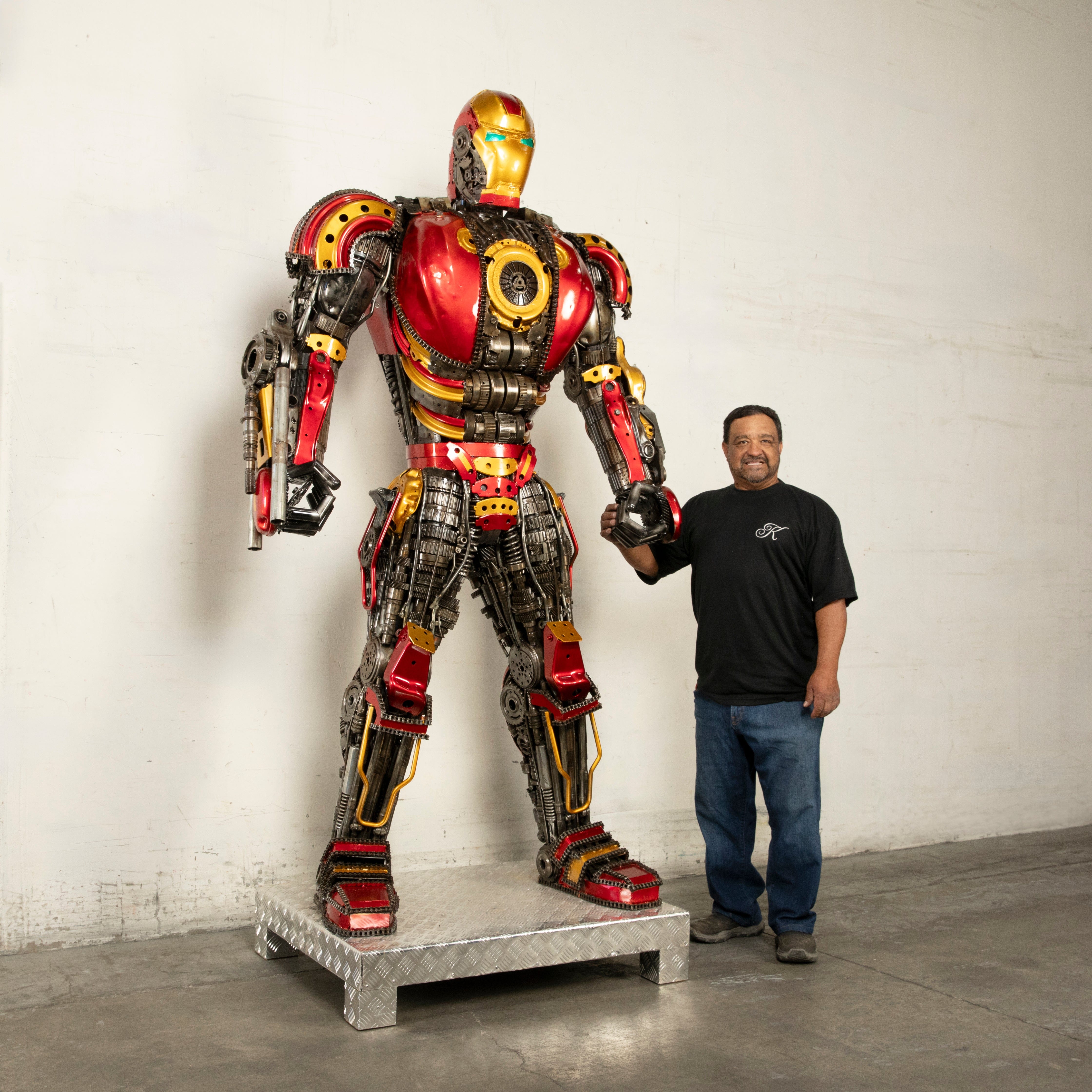 Kalifano Recycled Metal Art 91" Iron Man Inspired Recycled Metal Art Sculpture RMS-IMR230-S16