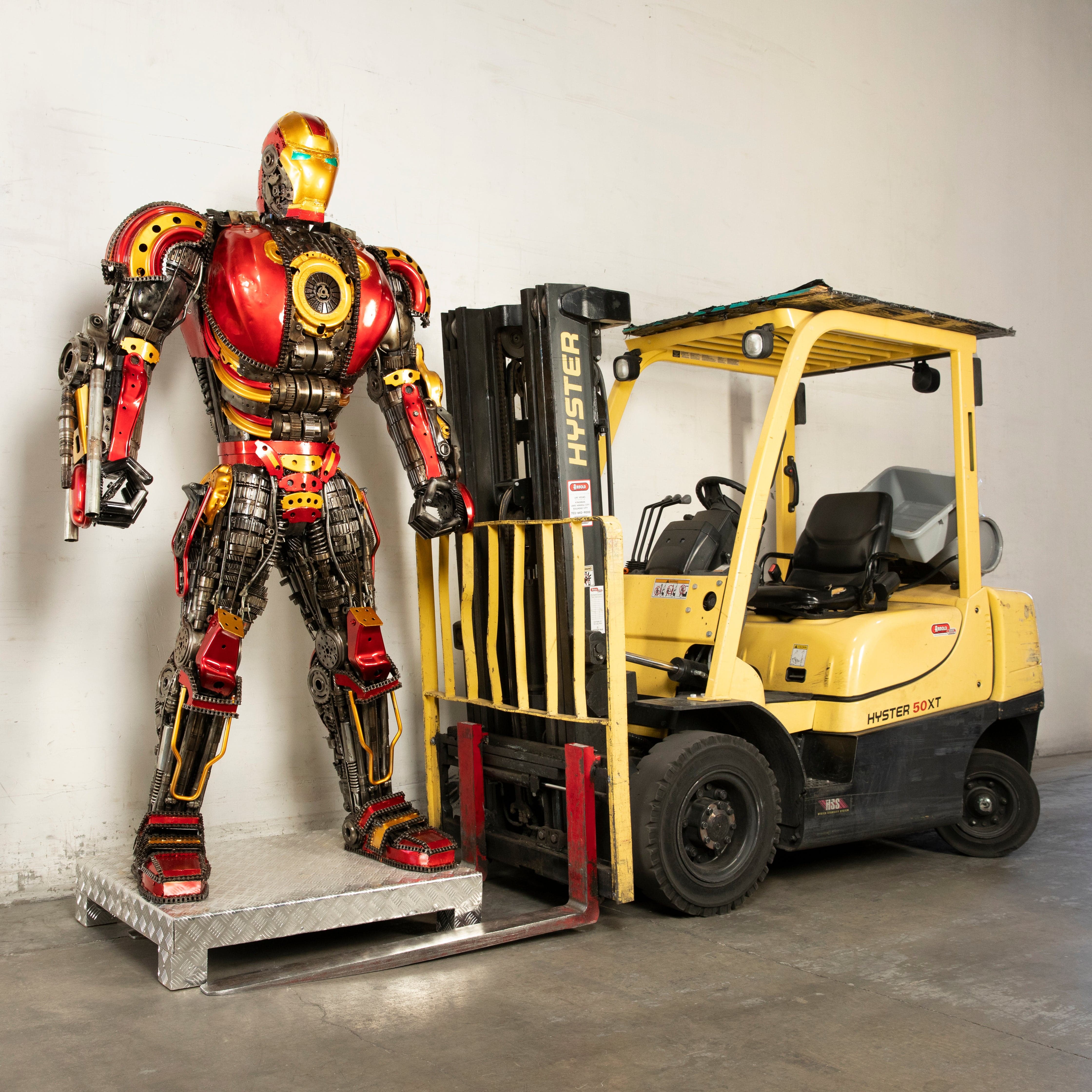 Kalifano Recycled Metal Art 91" Iron Man Inspired Recycled Metal Art Sculpture RMS-IMR230-S16