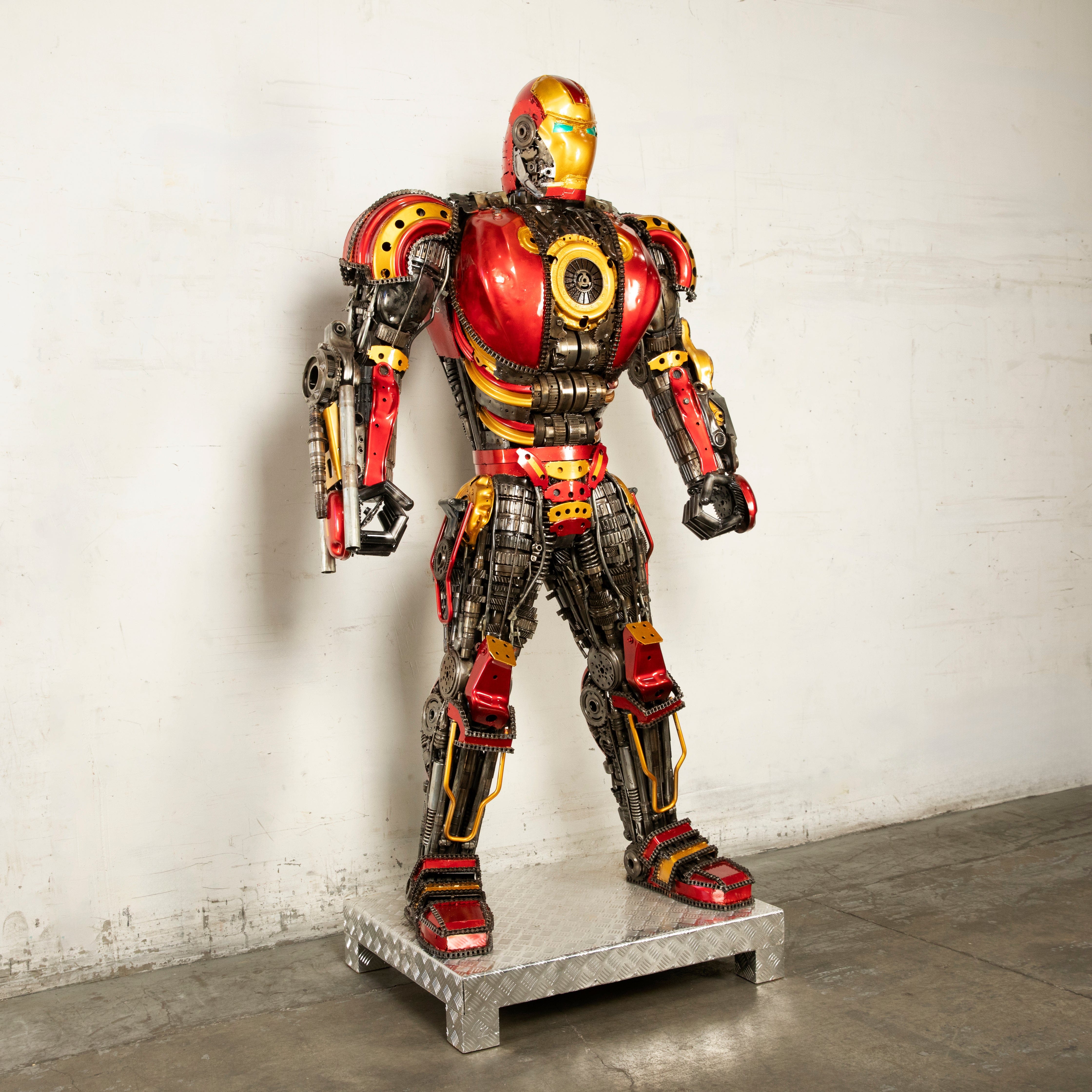 Kalifano Recycled Metal Art 91" Iron Man Inspired Recycled Metal Art Sculpture RMS-IMR230-S16