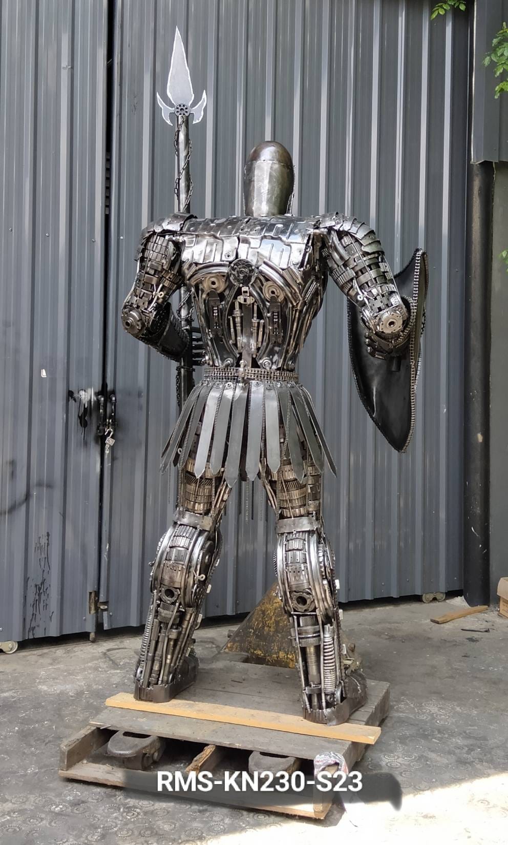 Kalifano Recycled Metal Art 91" Knight Inspired Recycled Metal Art Sculpture RMS-KN230-S23