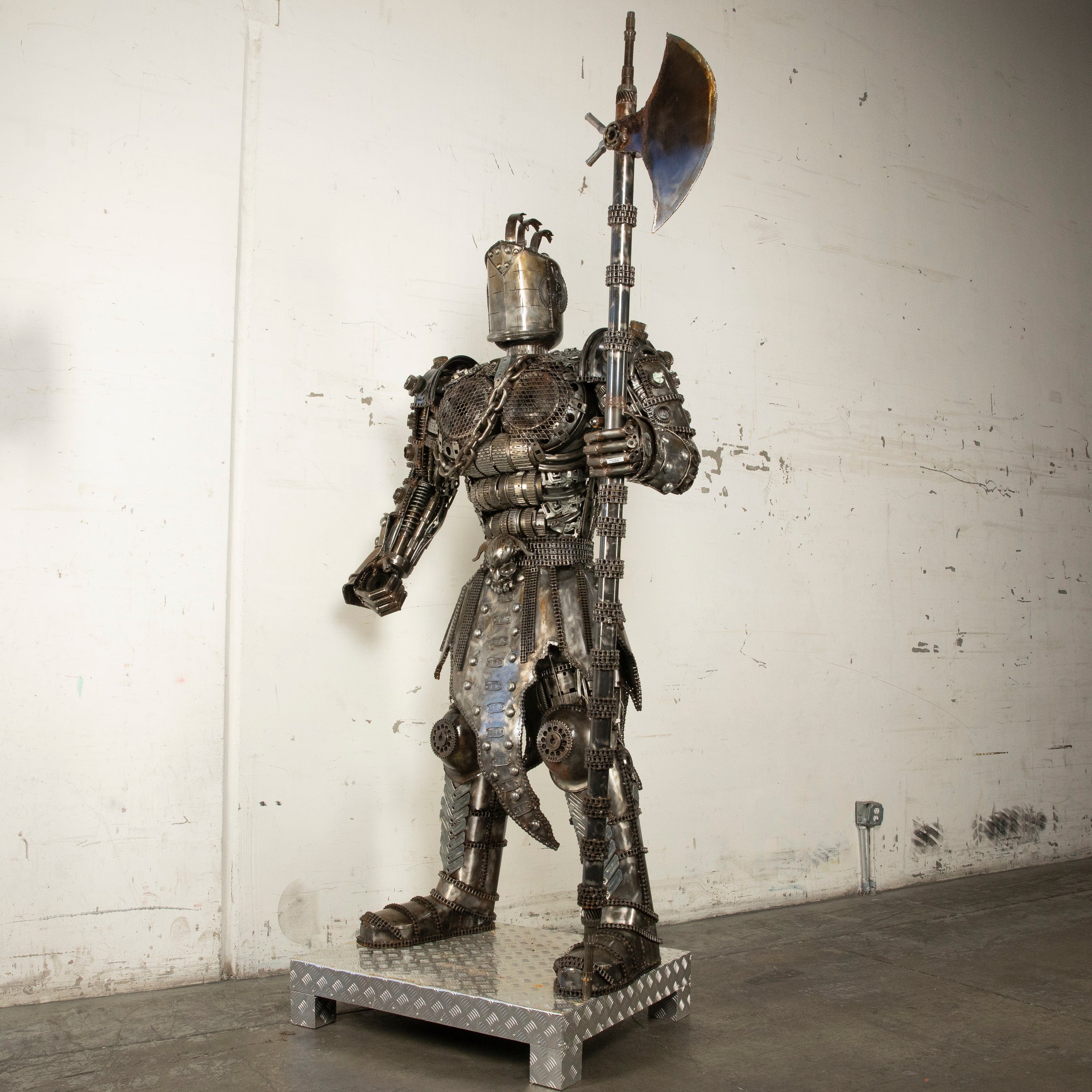 Kalifano Recycled Metal Art 91" Knight Recycled Metal Art Sculpture RMS-KN230-S16