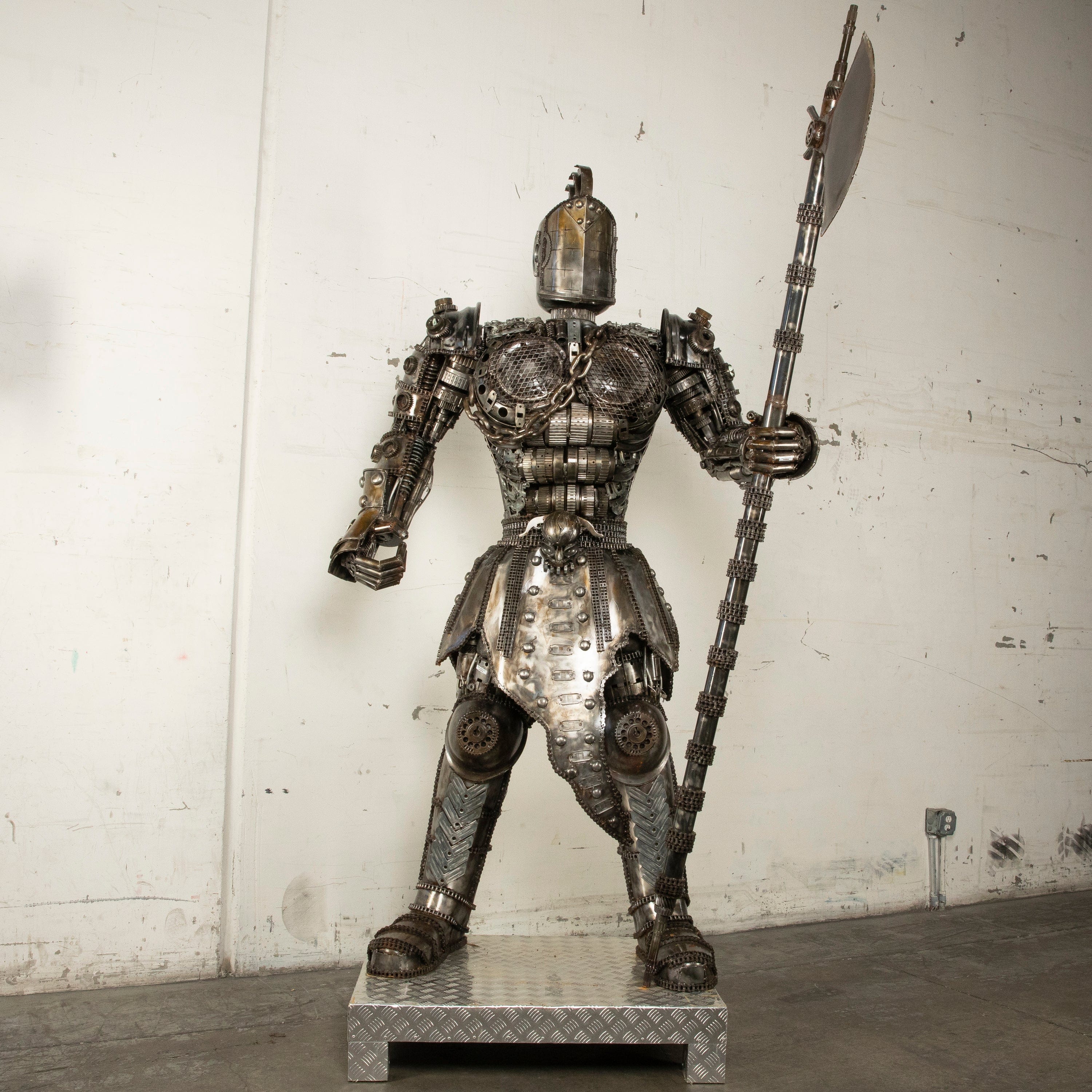 Kalifano Recycled Metal Art 91" Knight Recycled Metal Art Sculpture RMS-KN230-S16