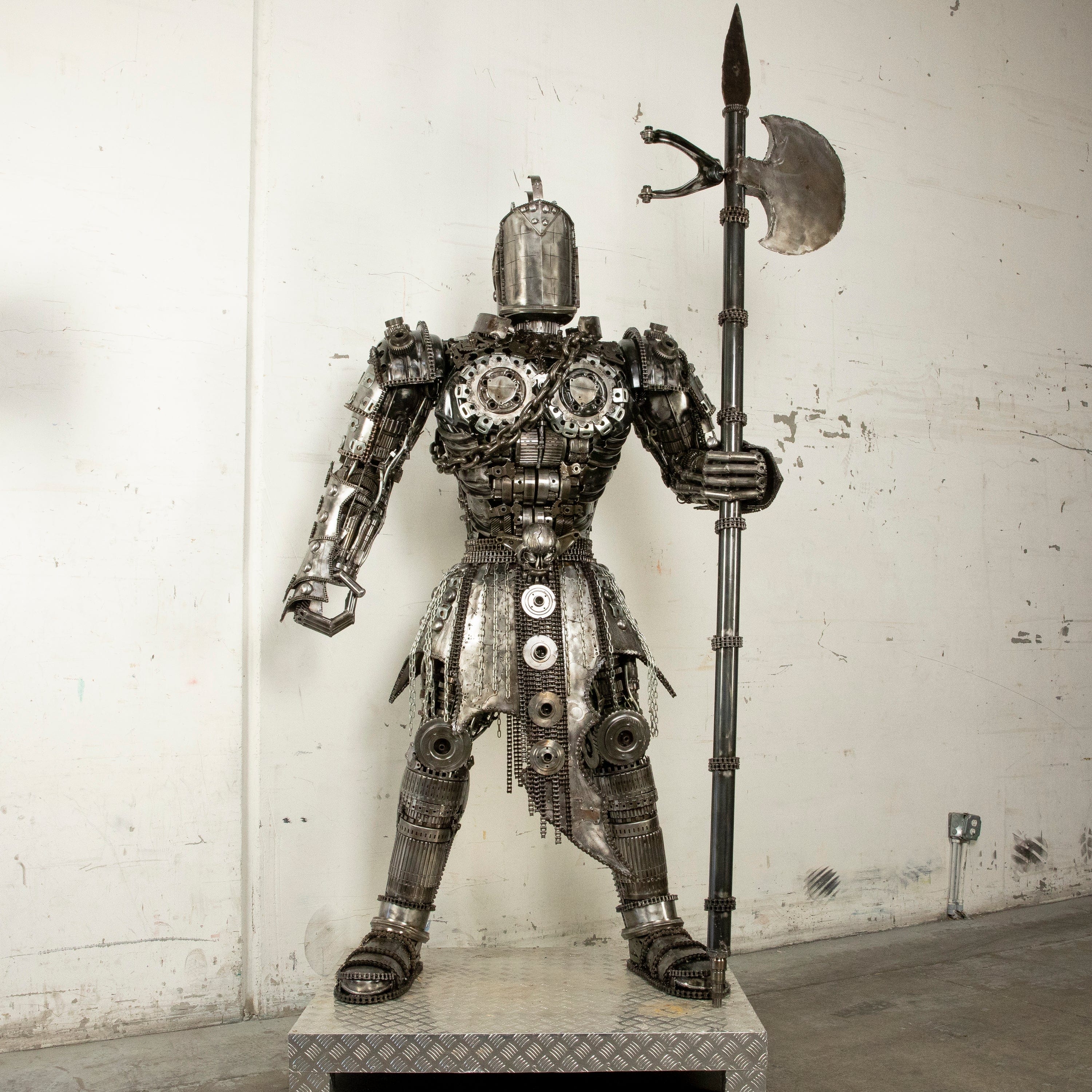 Kalifano Recycled Metal Art 91" Knight Recycled Metal Art Sculpture RMS-KN230-S18