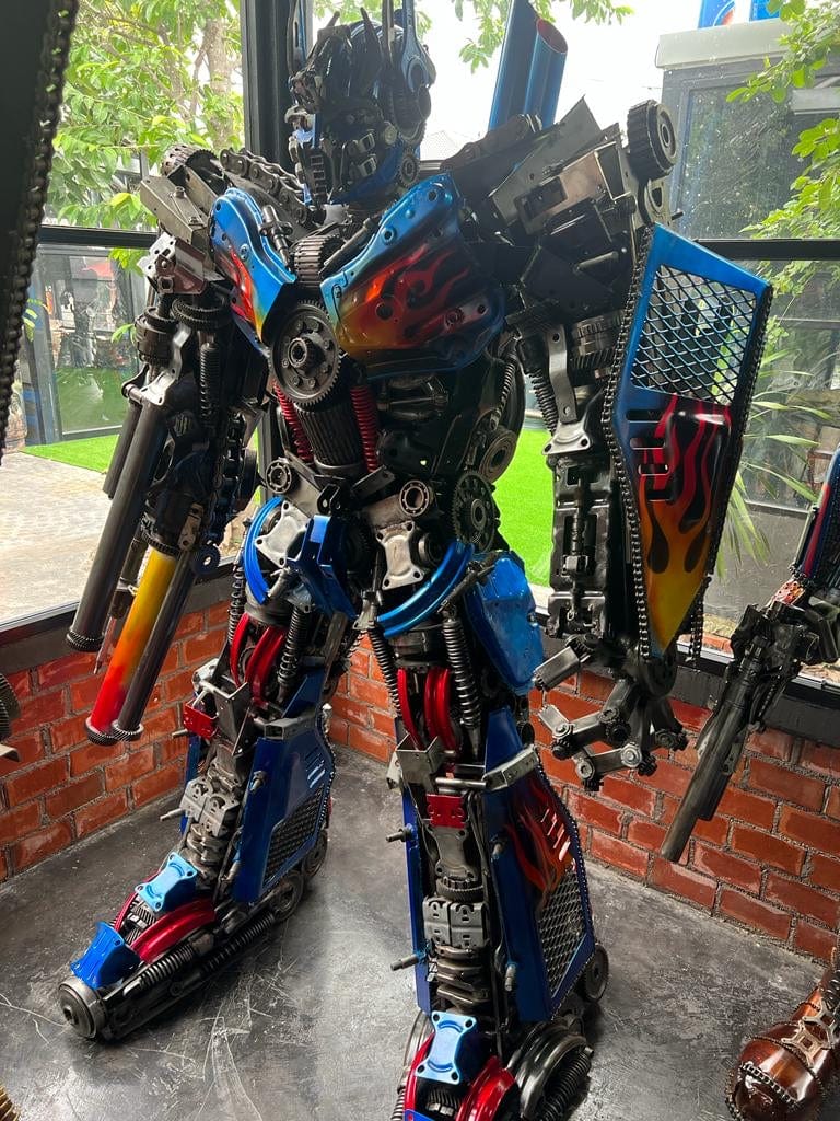 Kalifano Recycled Metal Art 91" Optimus Prime Inspired Recycled Metal Art Sculpture RMS-OP230-S20