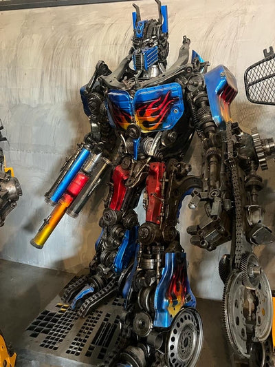 Kalifano Recycled Metal Art 91" Optimus Prime Inspired Recycled Metal Art Sculpture RMS-OP230-S21