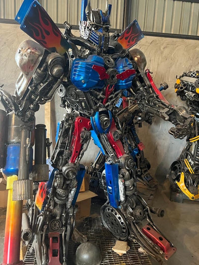 Kalifano Recycled Metal Art 91" Optimus Prime Inspired Recycled Metal Art Sculpture RMS-OP230-S23