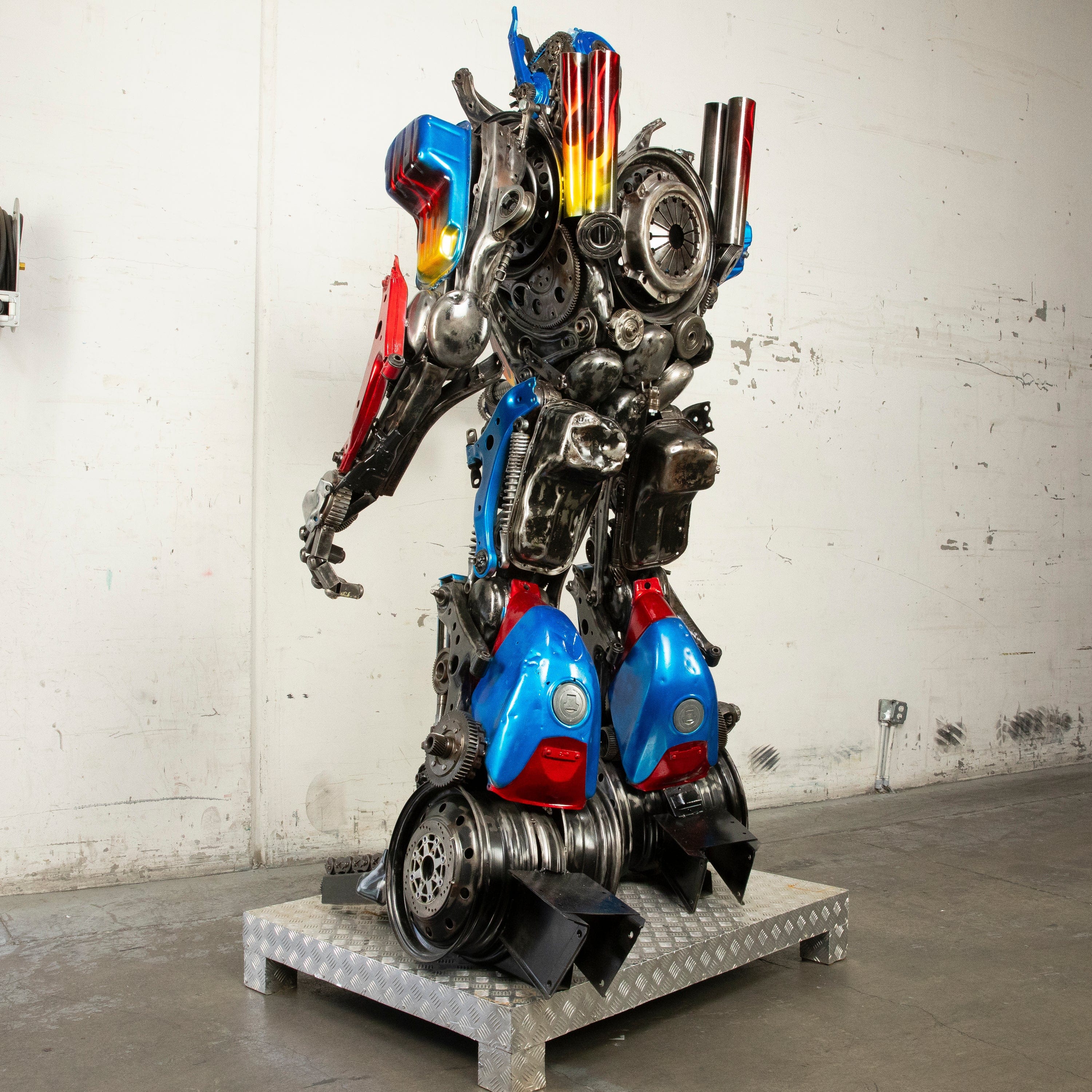 Kalifano Recycled Metal Art 91" Optimus Prime Inspired Recycled Metal Art Sculpture RMS-OP230-S25