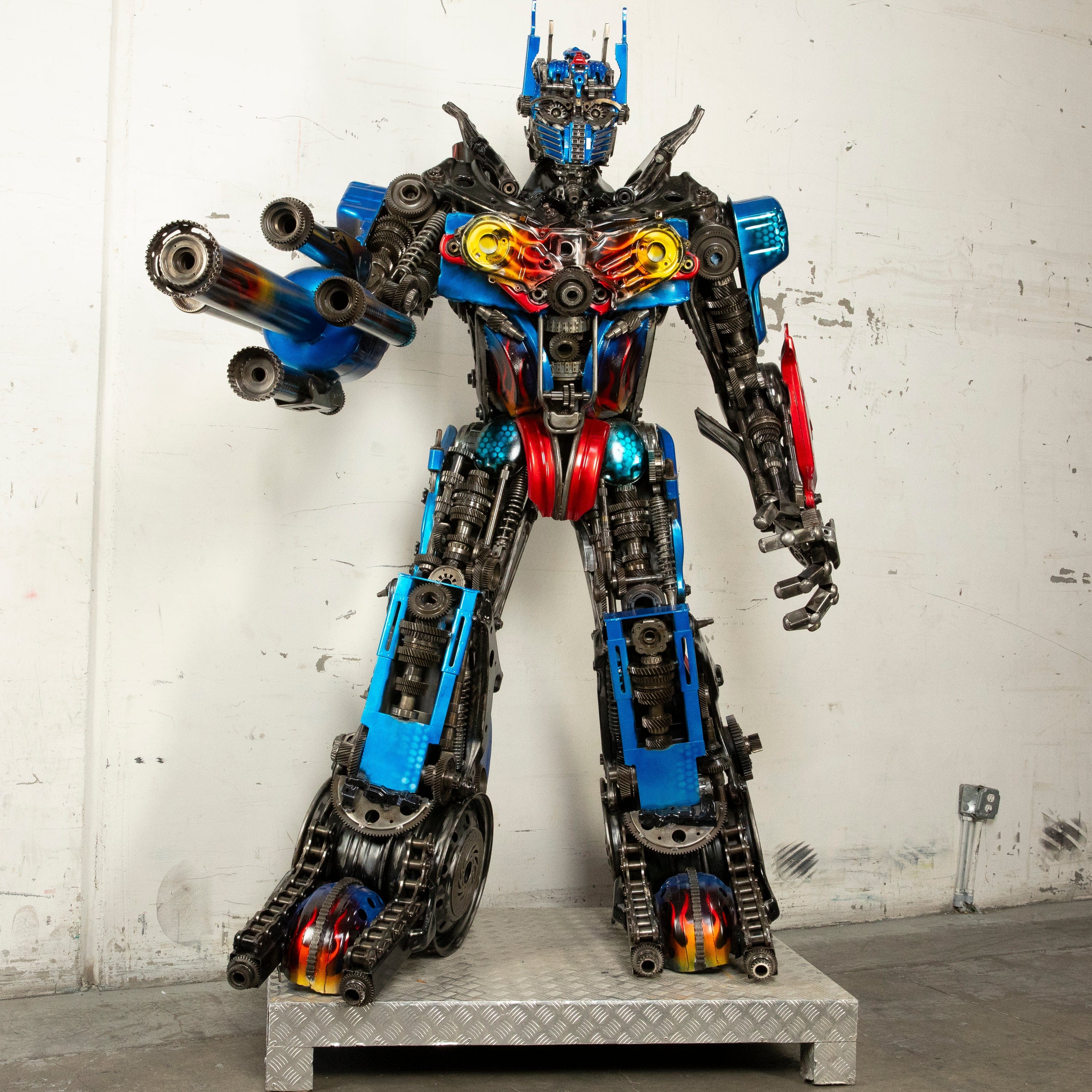 Kalifano Recycled Metal Art 91" Optimus Prime Inspired Recycled Metal Art Sculpture RMS-OP230-S25