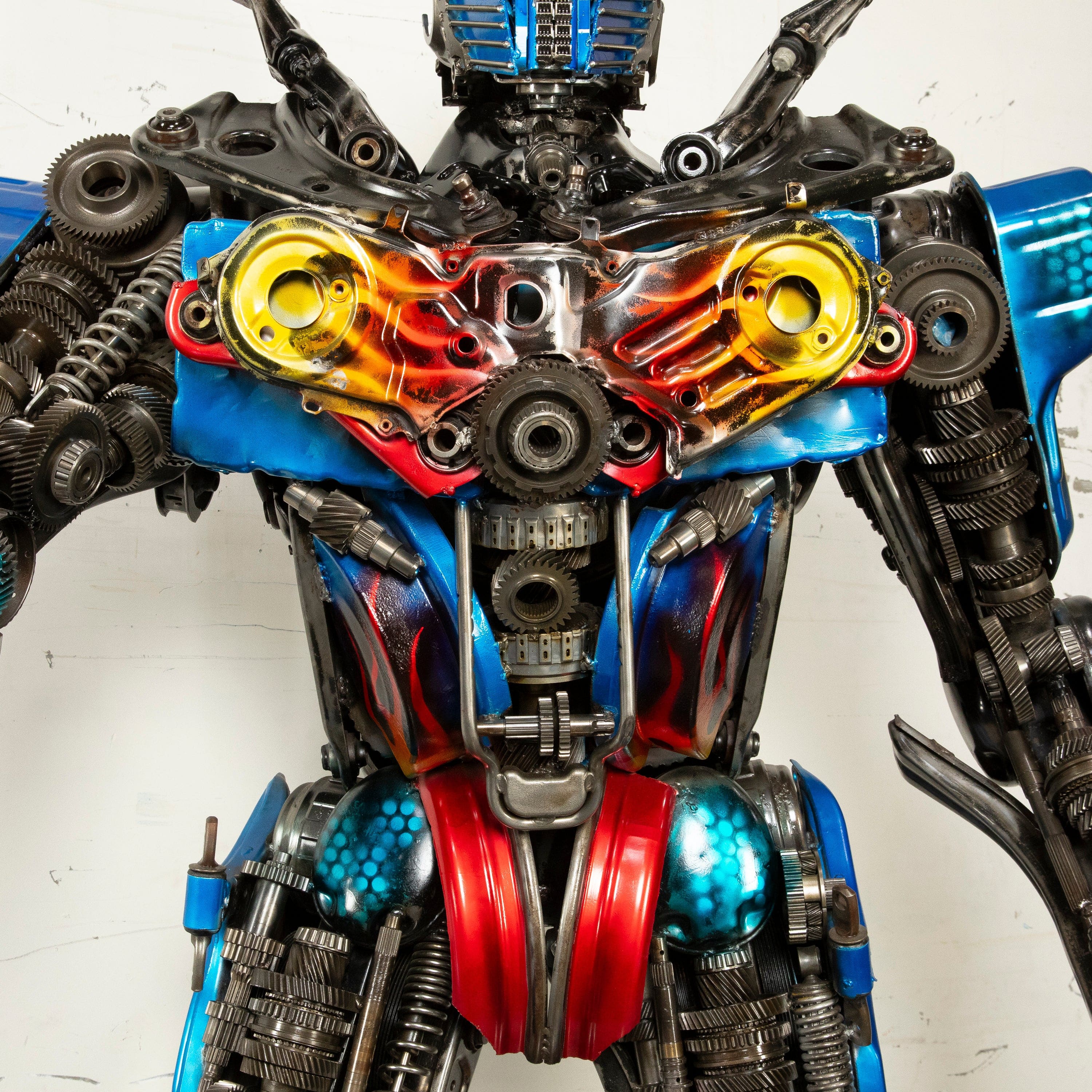 Kalifano Recycled Metal Art 91" Optimus Prime Inspired Recycled Metal Art Sculpture RMS-OP230-S25