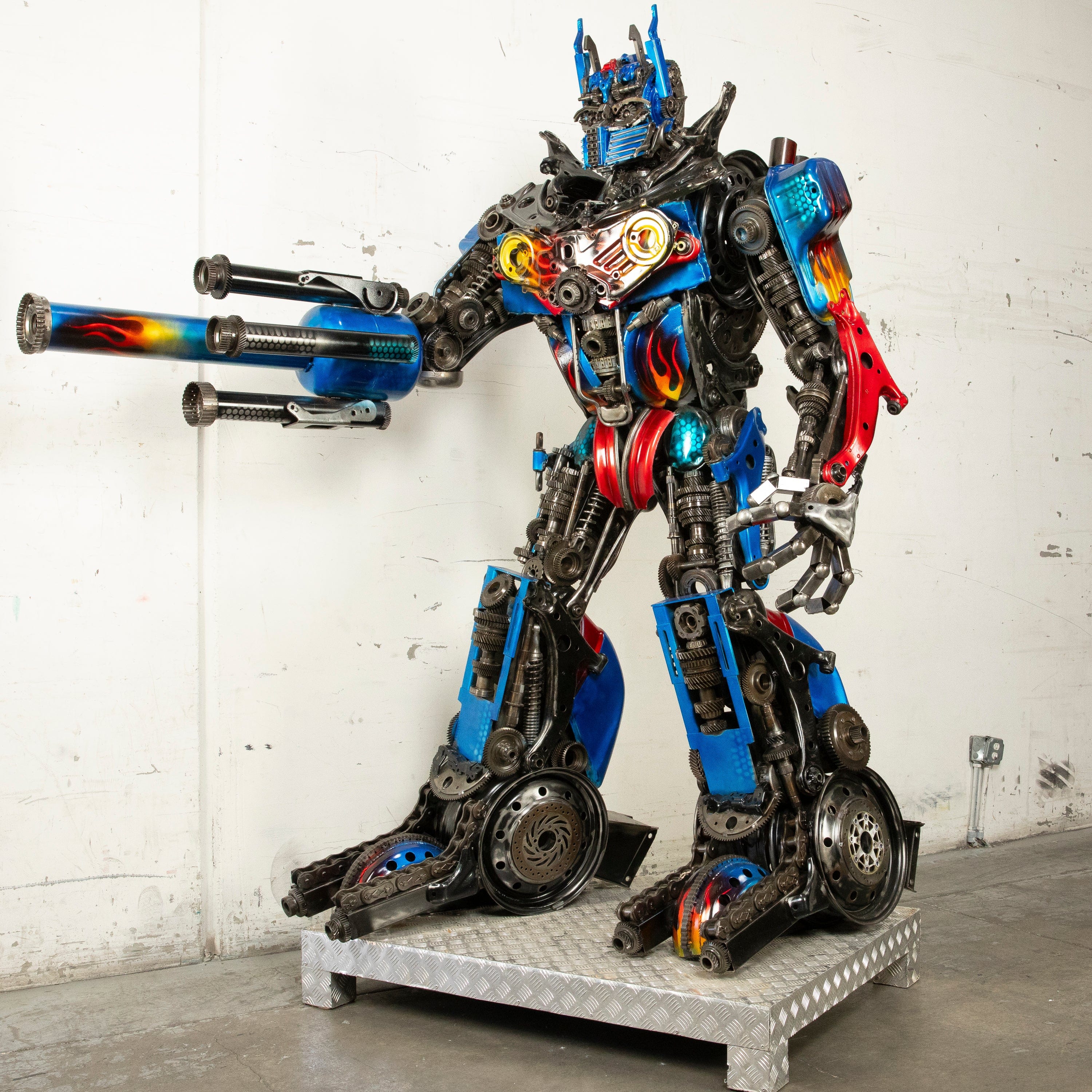 Kalifano Recycled Metal Art 91" Optimus Prime Inspired Recycled Metal Art Sculpture RMS-OP230-S25