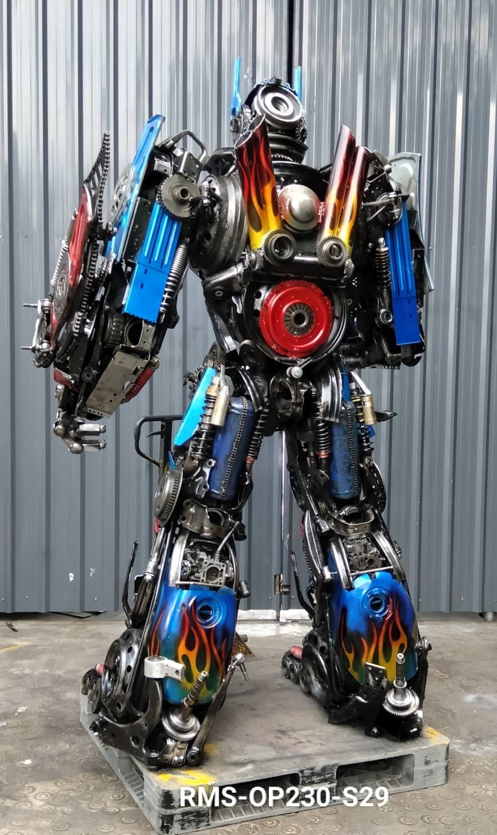 Kalifano Recycled Metal Art 91" Optimus Prime Inspired Recycled Metal Art Sculpture RMS-OP230-S29