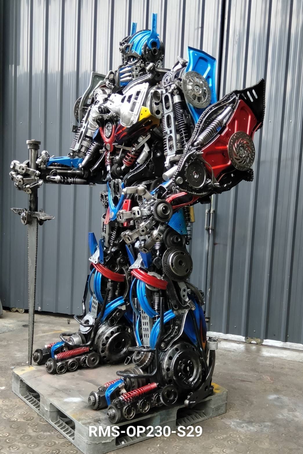 Kalifano Recycled Metal Art 91" Optimus Prime Inspired Recycled Metal Art Sculpture RMS-OP230-S29