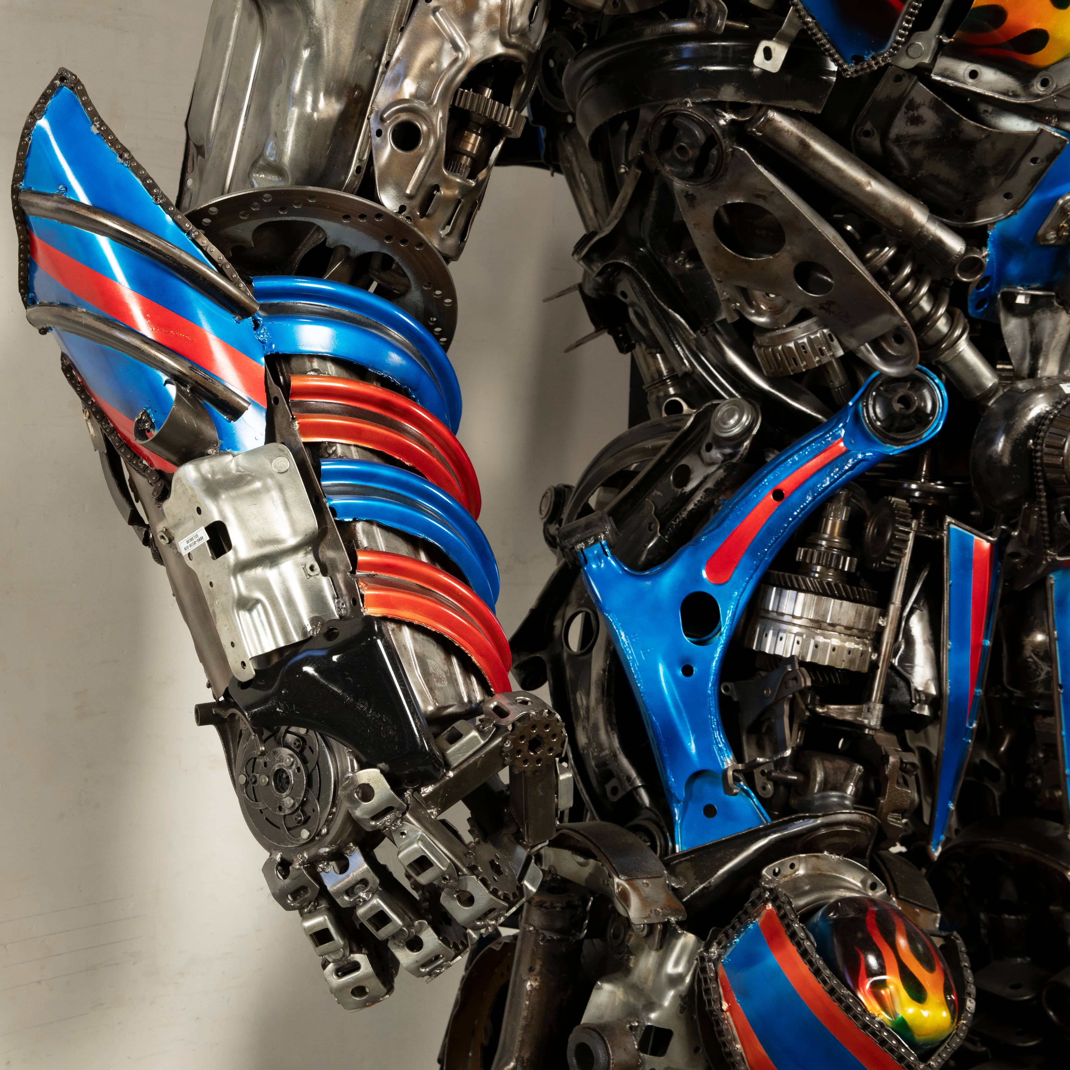 Kalifano Recycled Metal Art 91" Optimus Prime Inspired Recycled Metal Art Sculpture RMS-OP230-S38