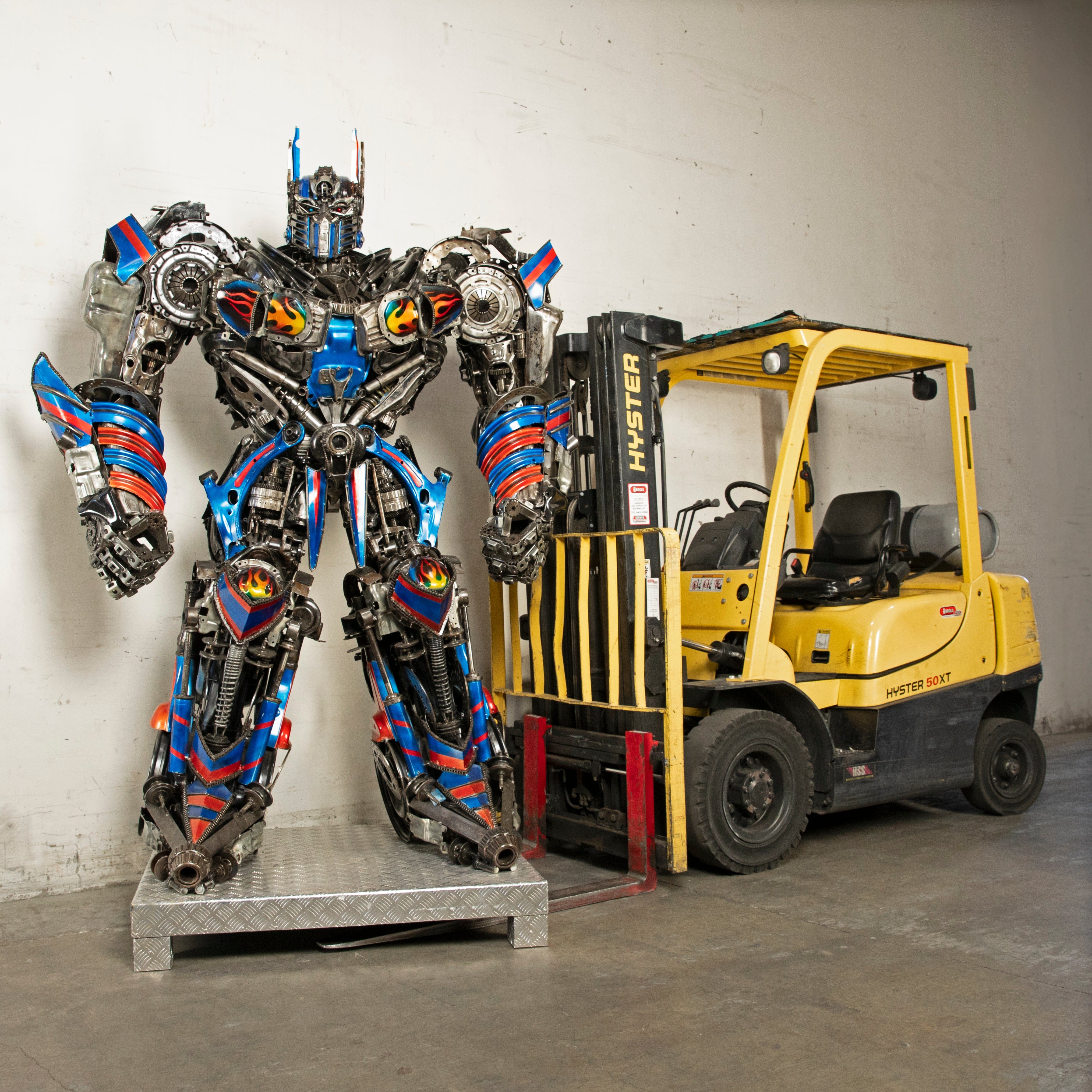 Kalifano Recycled Metal Art 91" Optimus Prime Inspired Recycled Metal Art Sculpture RMS-OP230-S38