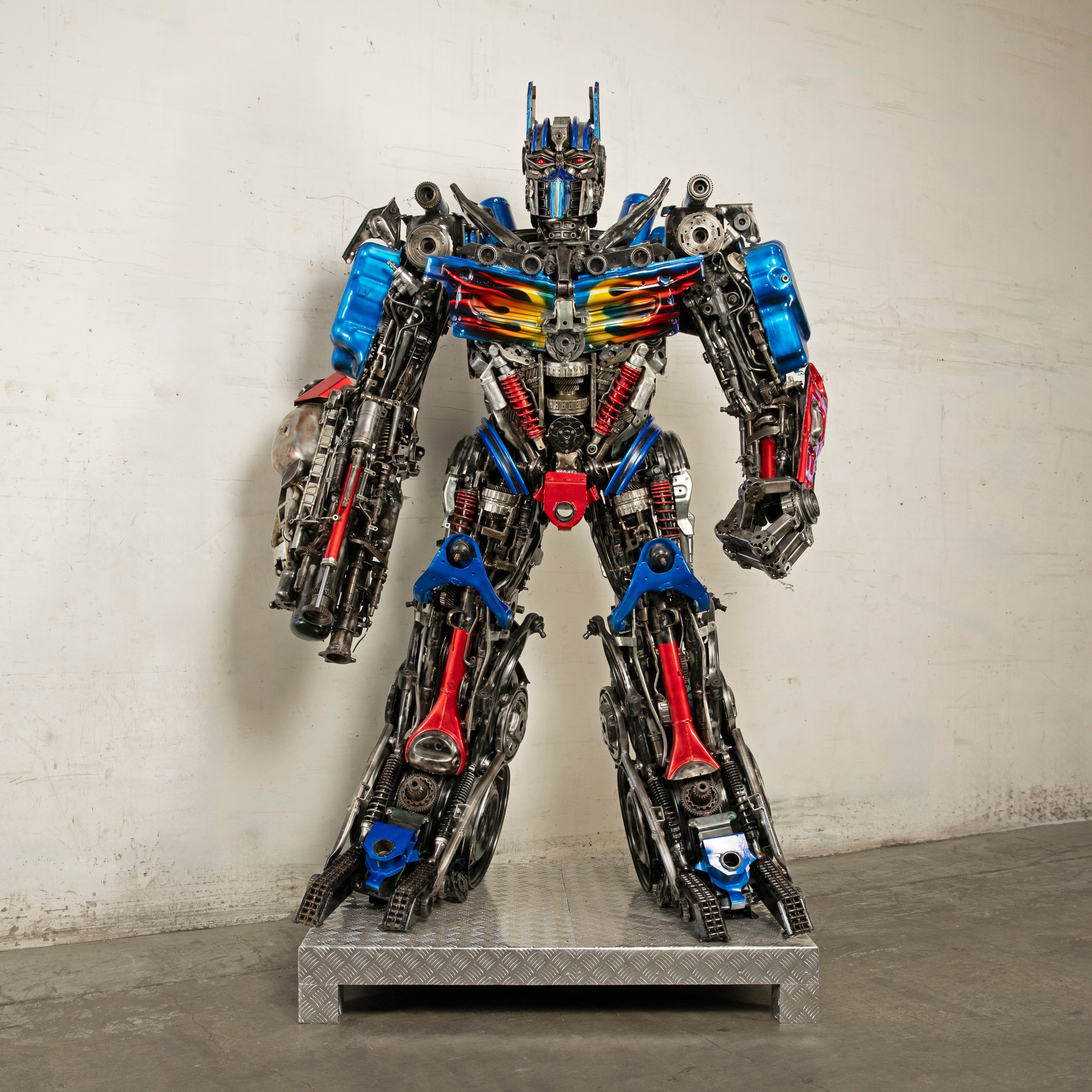 Kalifano Recycled Metal Art 91" Optimus Prime Inspired Recycled Metal Art Sculpture RMS-OP230-S40