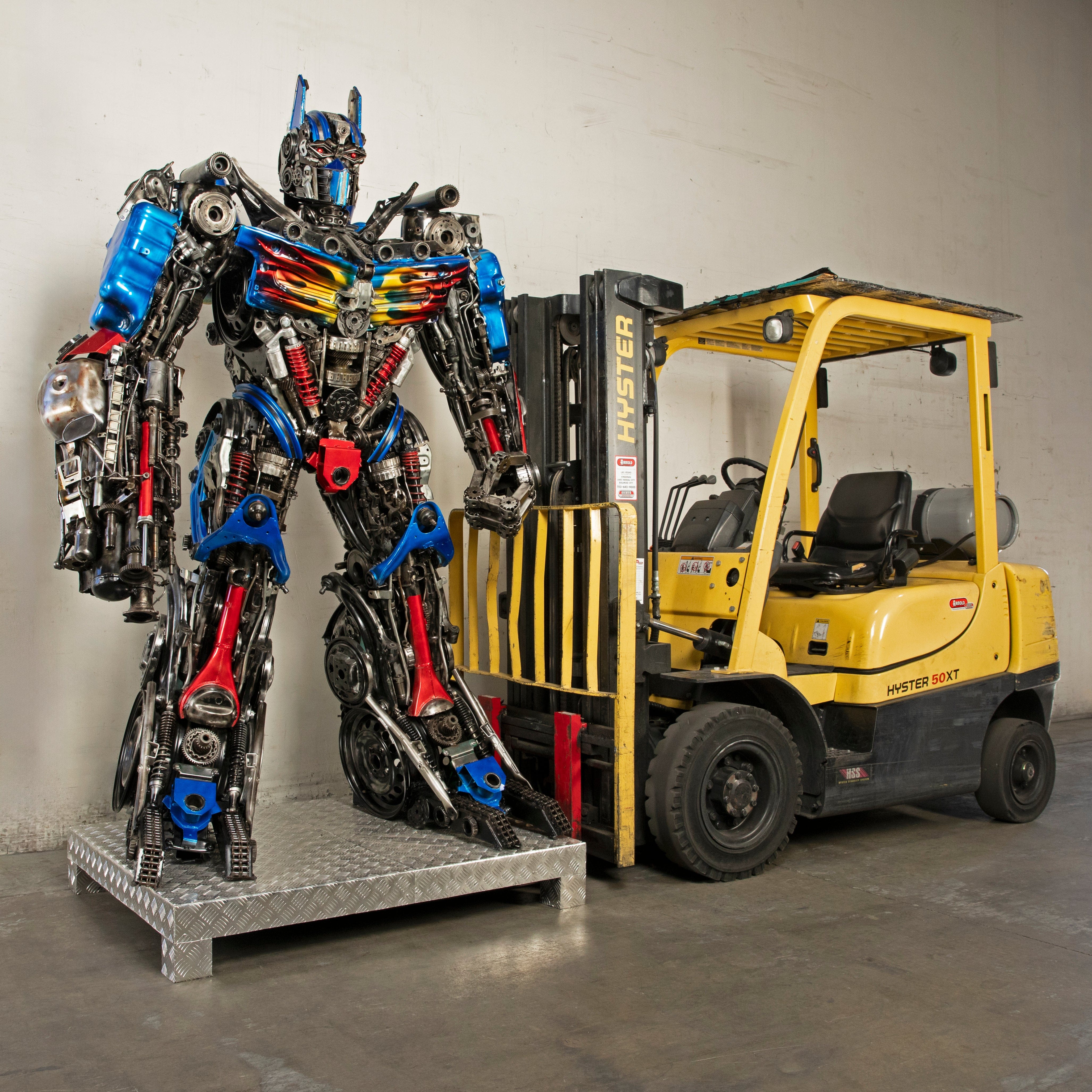 Kalifano Recycled Metal Art 91" Optimus Prime Inspired Recycled Metal Art Sculpture RMS-OP230-S40