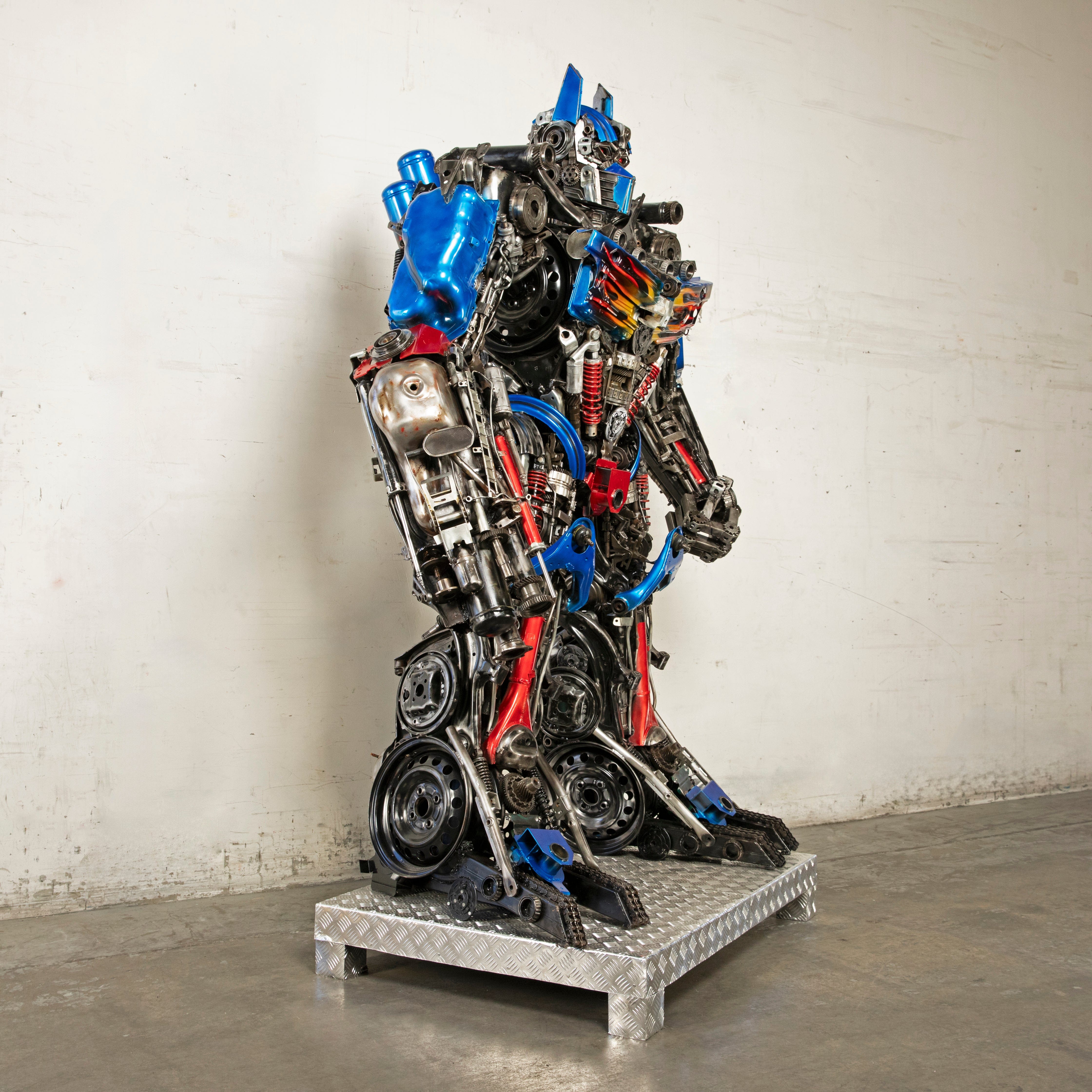 Kalifano Recycled Metal Art 91" Optimus Prime Inspired Recycled Metal Art Sculpture RMS-OP230-S40