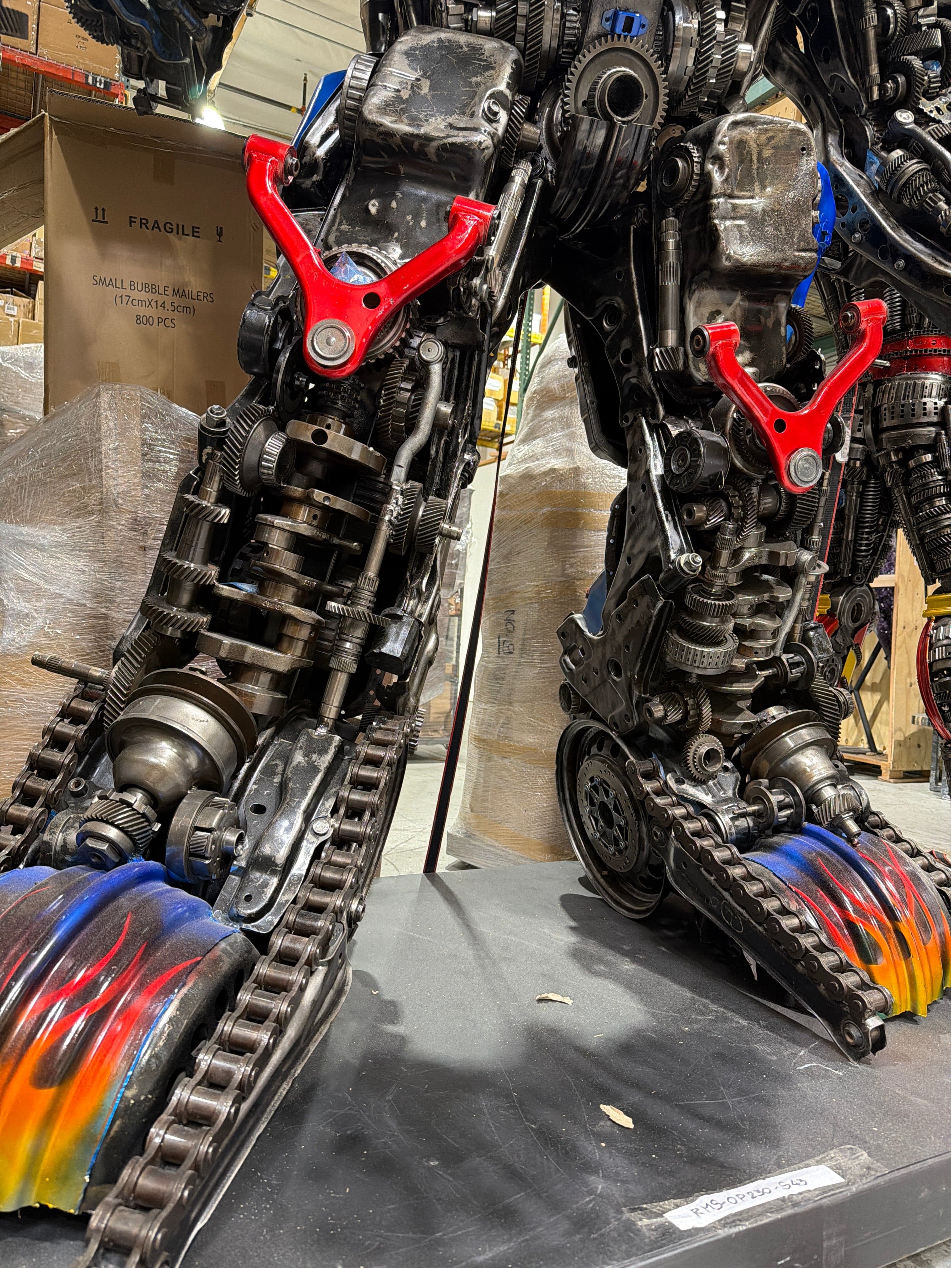 Kalifano Recycled Metal Art 91" Optimus Prime Inspired Recycled Metal Art Sculpture RMS-OP230-S43