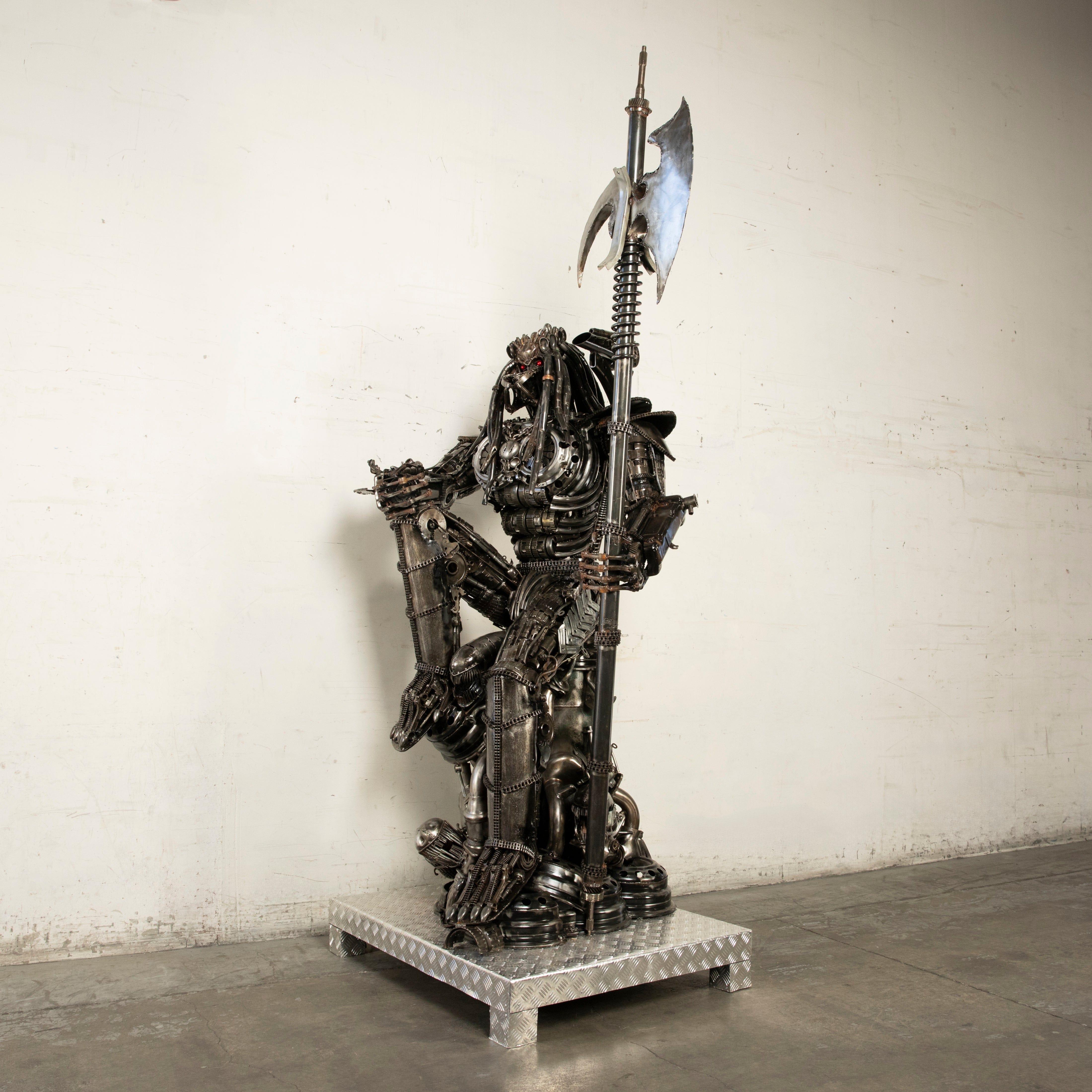 Kalifano Recycled Metal Art 91" Predator Inspired Recycled Metal Art Sculpture RMS-PRED230-S25