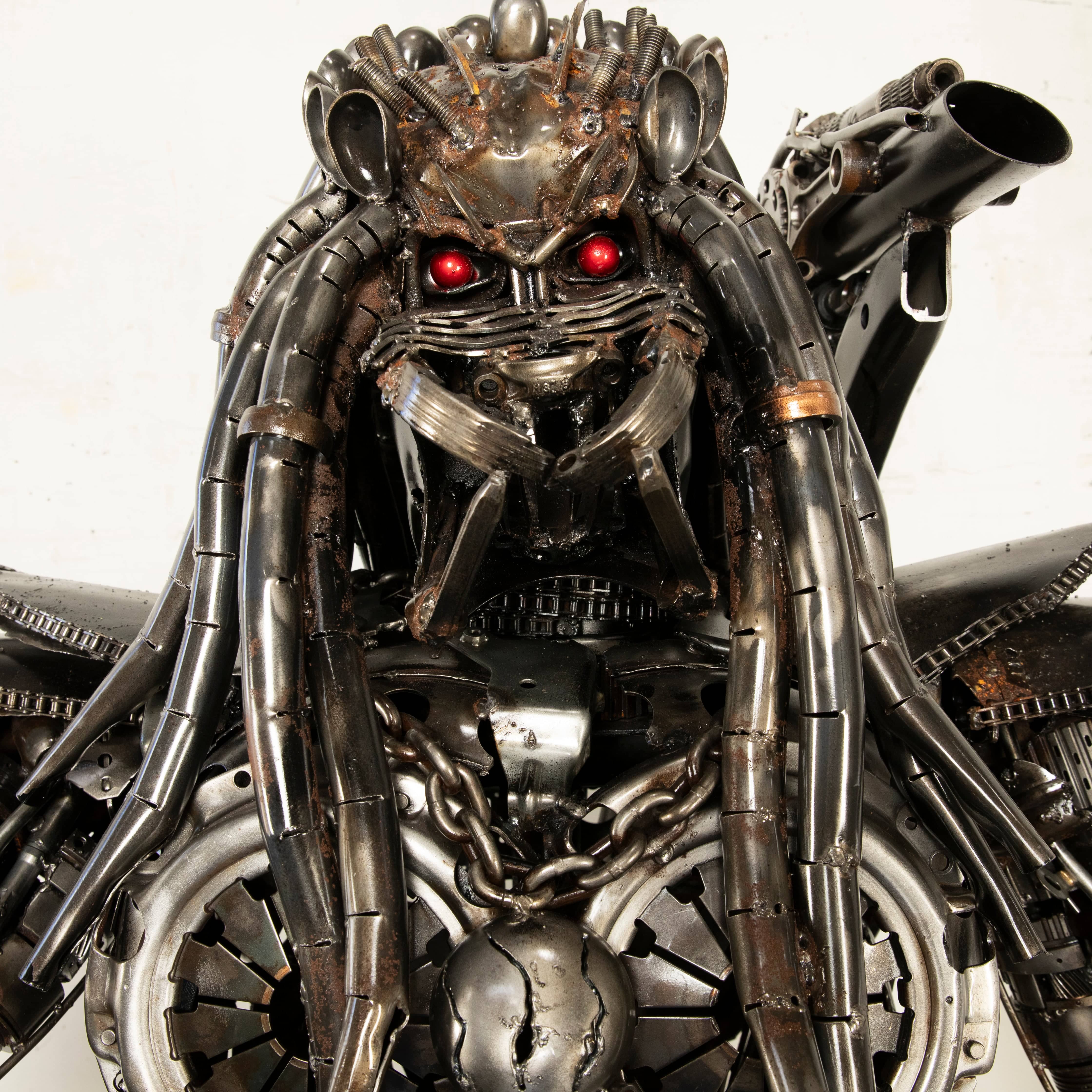 Kalifano Recycled Metal Art 91" Predator Inspired Recycled Metal Art Sculpture RMS-PRED230-S25
