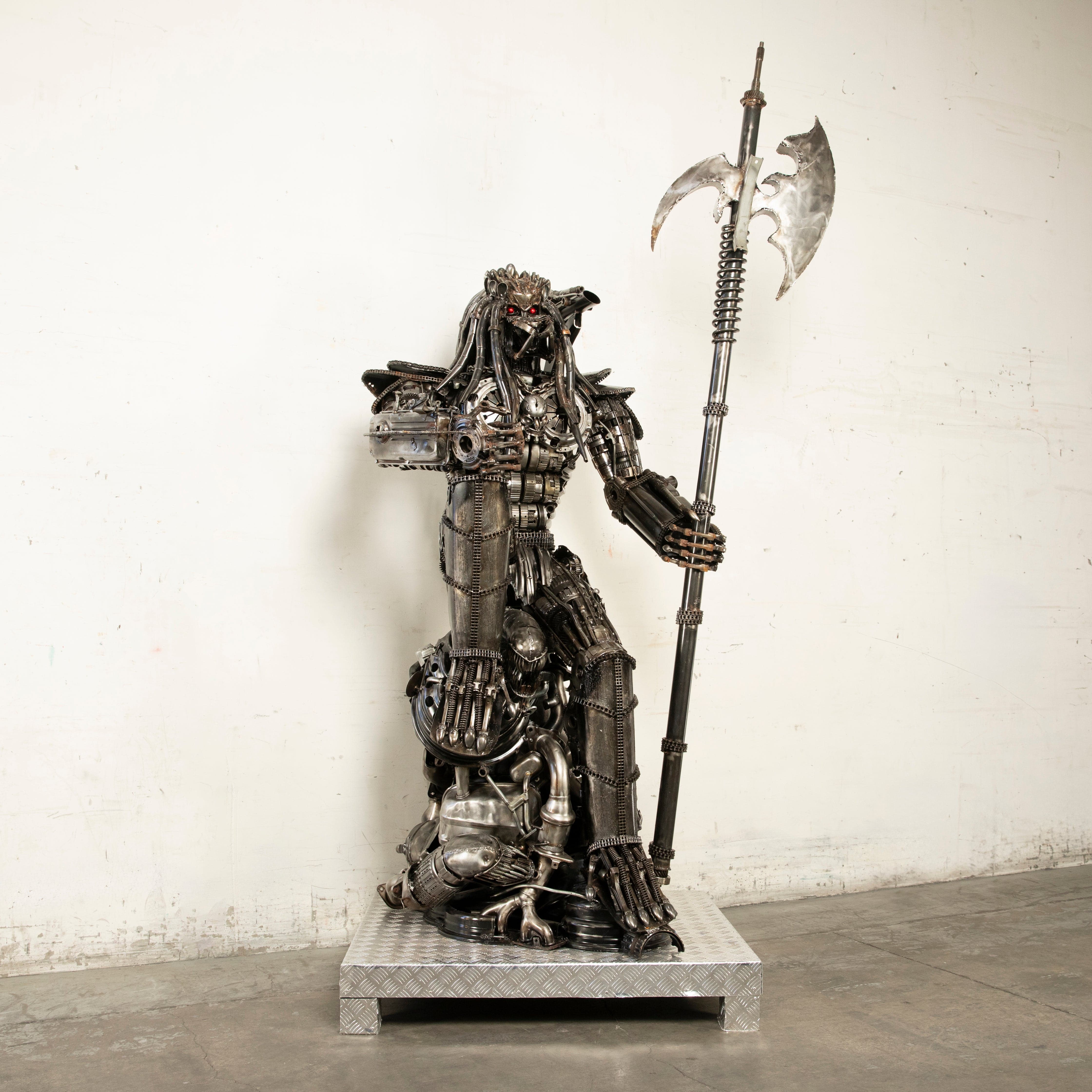 Kalifano Recycled Metal Art 91" Predator Inspired Recycled Metal Art Sculpture RMS-PRED230-S25