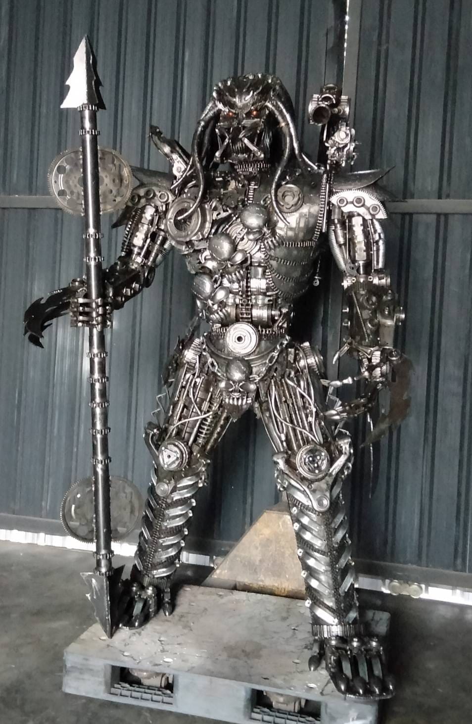 Kalifano Recycled Metal Art 91" Predator Inspired Recycled Metal Art Sculpture RMS-PRED230-S28