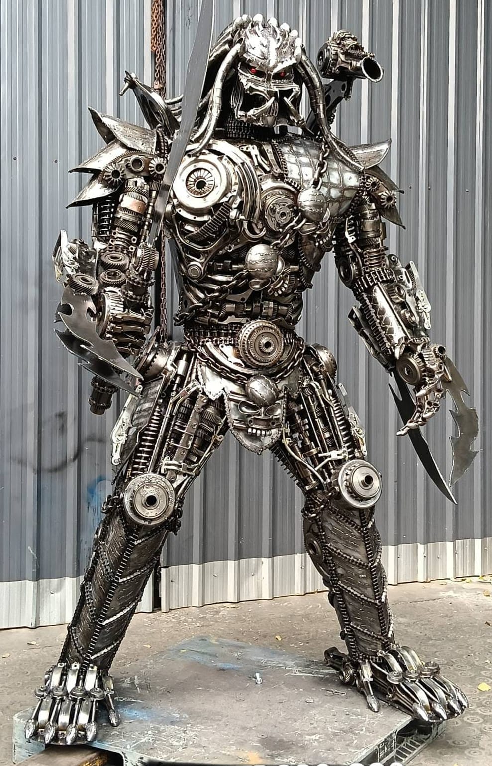 Kalifano Recycled Metal Art 91" Predator Inspired Recycled Metal Art Sculpture RMS-PRED230-S30