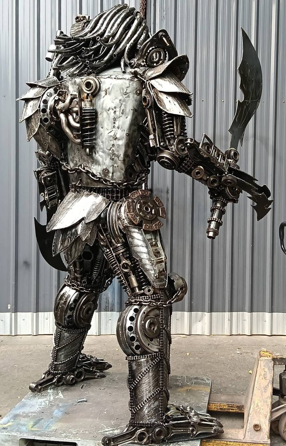 Kalifano Recycled Metal Art 91" Predator Inspired Recycled Metal Art Sculpture RMS-PRED230-S30