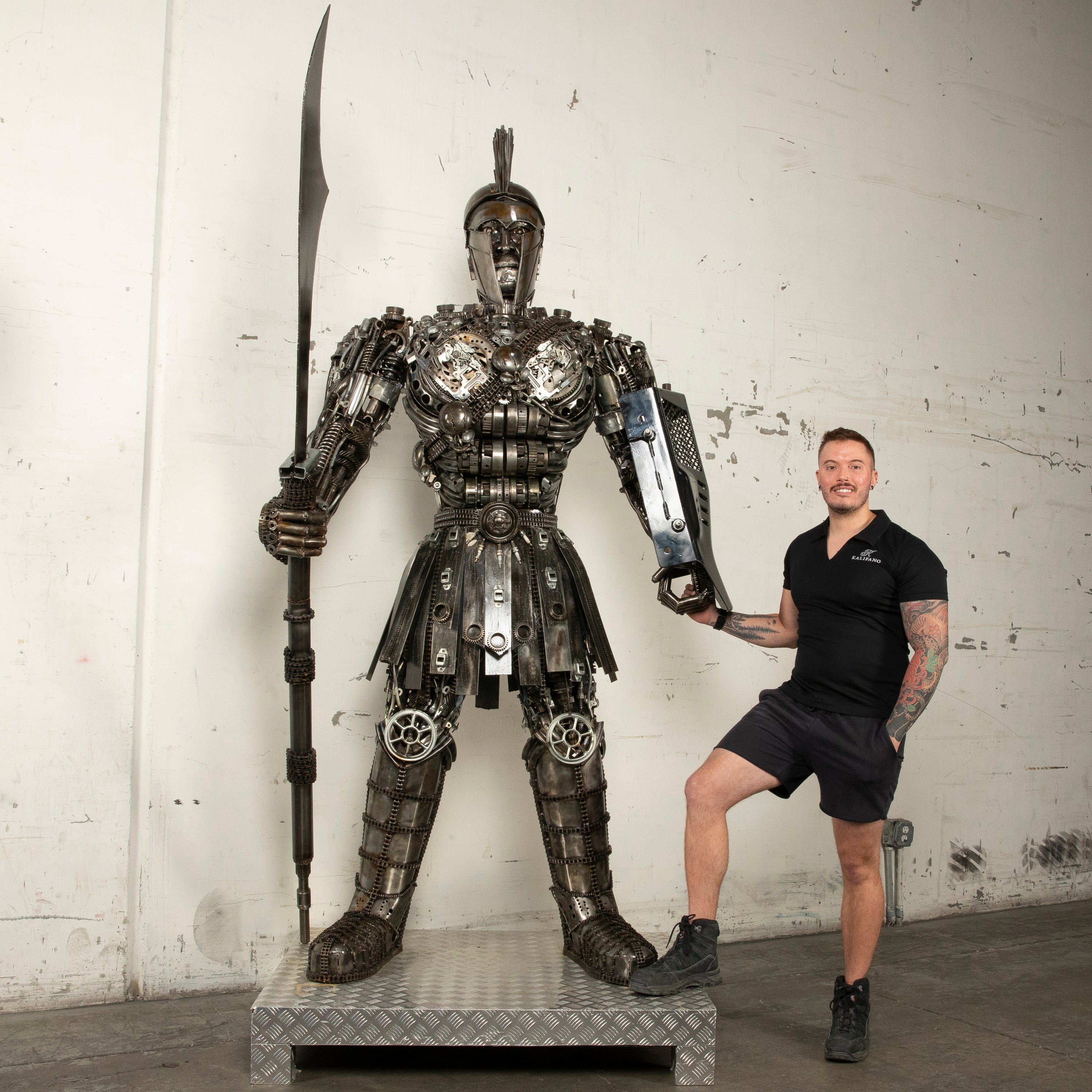 Kalifano Recycled Metal Art 91" Spartan Recycled Metal Art Sculpture RMS-SP230-S01