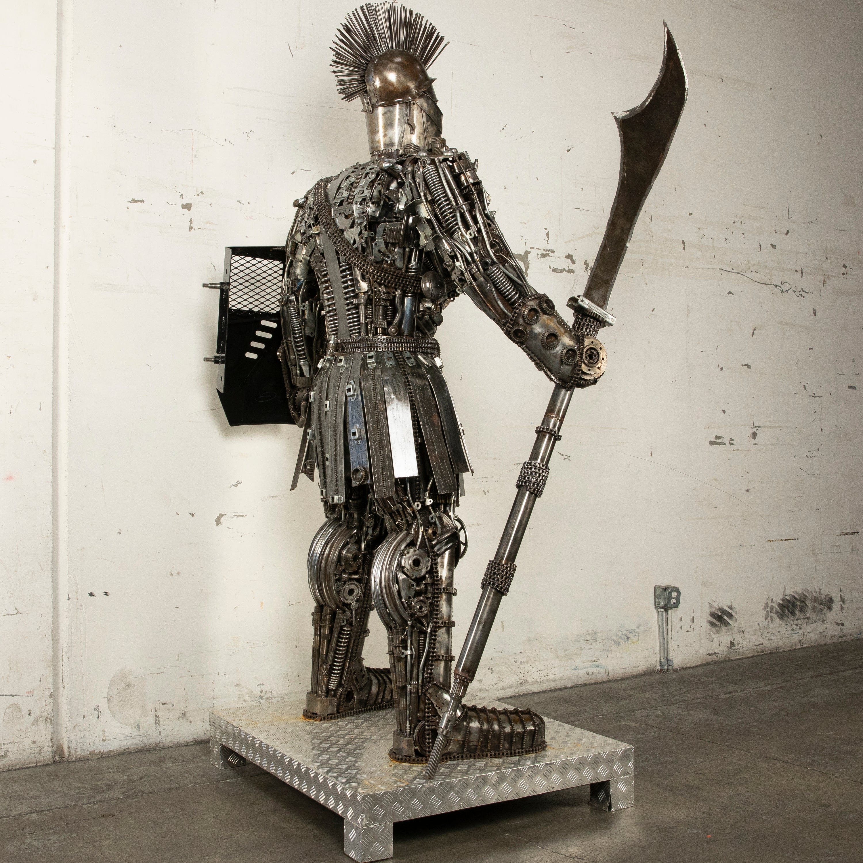 Kalifano Recycled Metal Art 91" Spartan Recycled Metal Art Sculpture RMS-SP230-S01