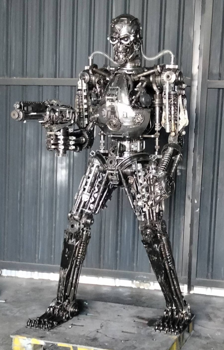 Kalifano Recycled Metal Art 91" Terminator Inspired Recycled Metal Art Sculpture RMS-T230-S06