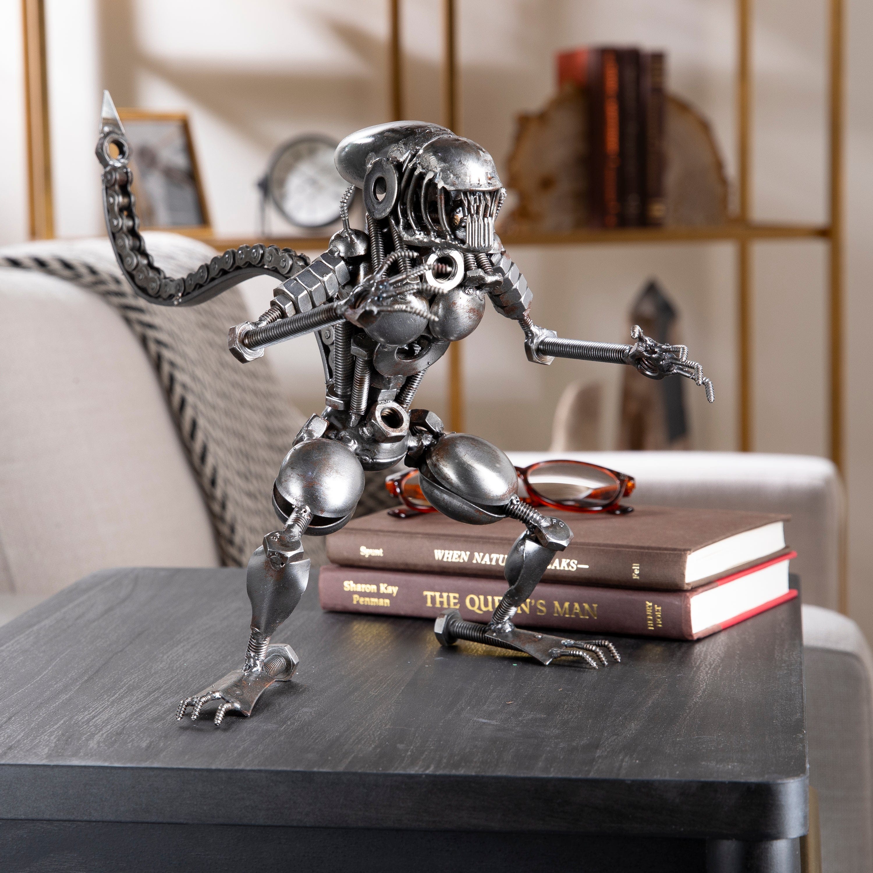 Kalifano Recycled Metal Art Alien Inspired Recycled Metal Sculpture RMS-700AB-N