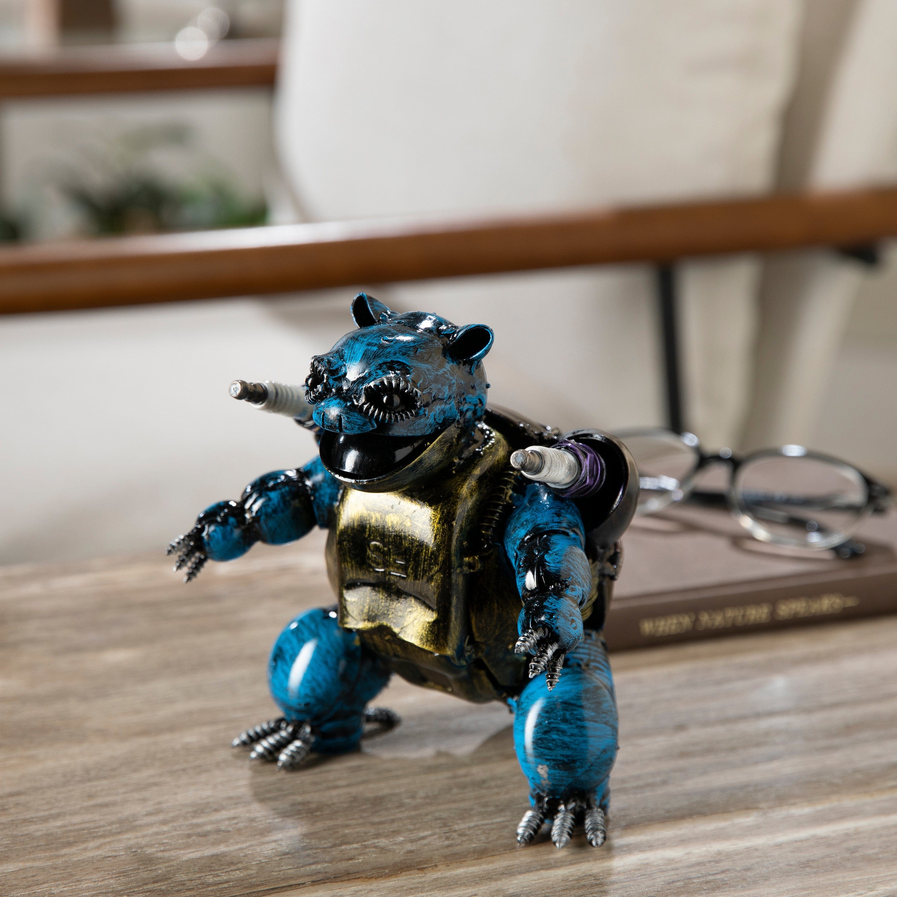 Kalifano Recycled Metal Art Blastoise Pokemon Inspired Recycled Metal Sculpture RMS-600BLT-N