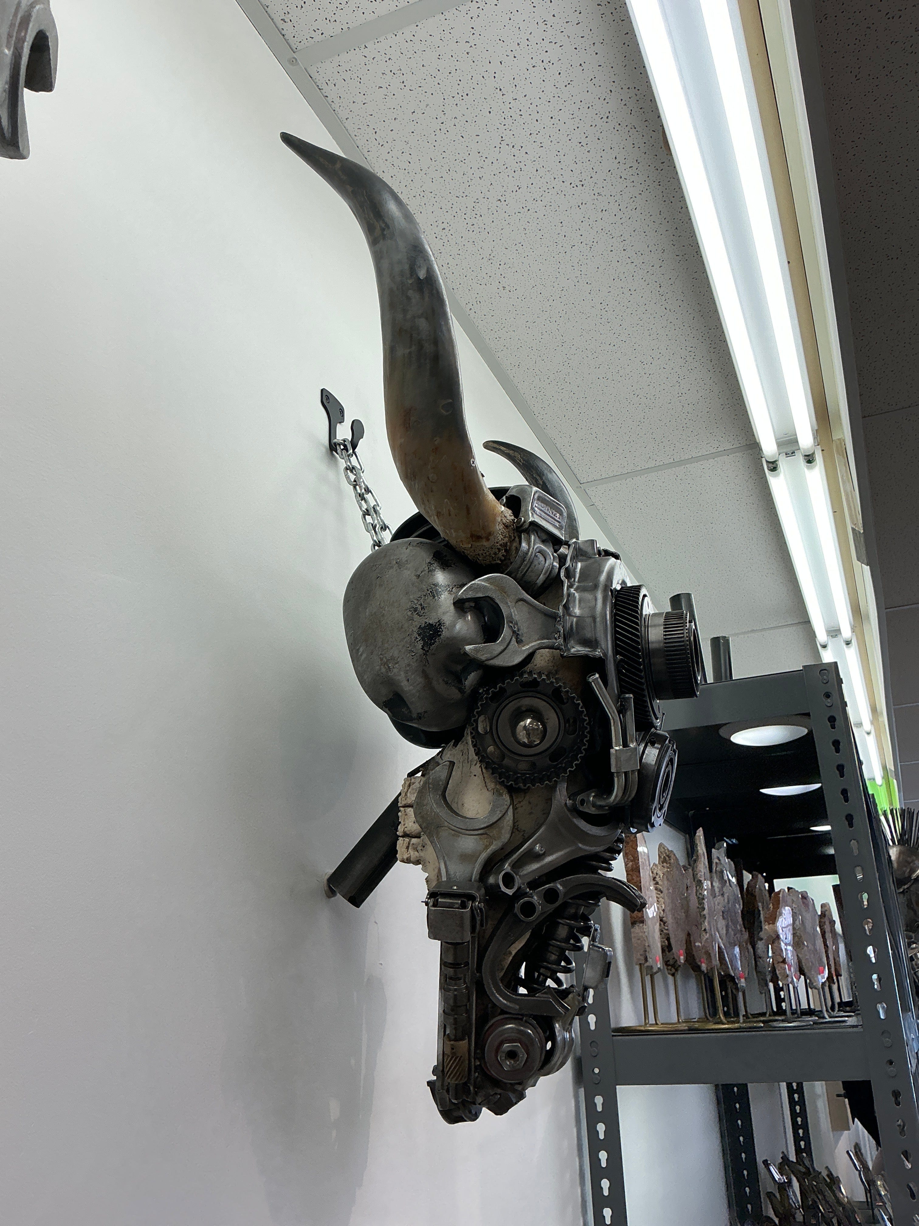 Kalifano Recycled Metal Art Bull Skull Recycled Metal Art Sculpture RMS-BSK-S162