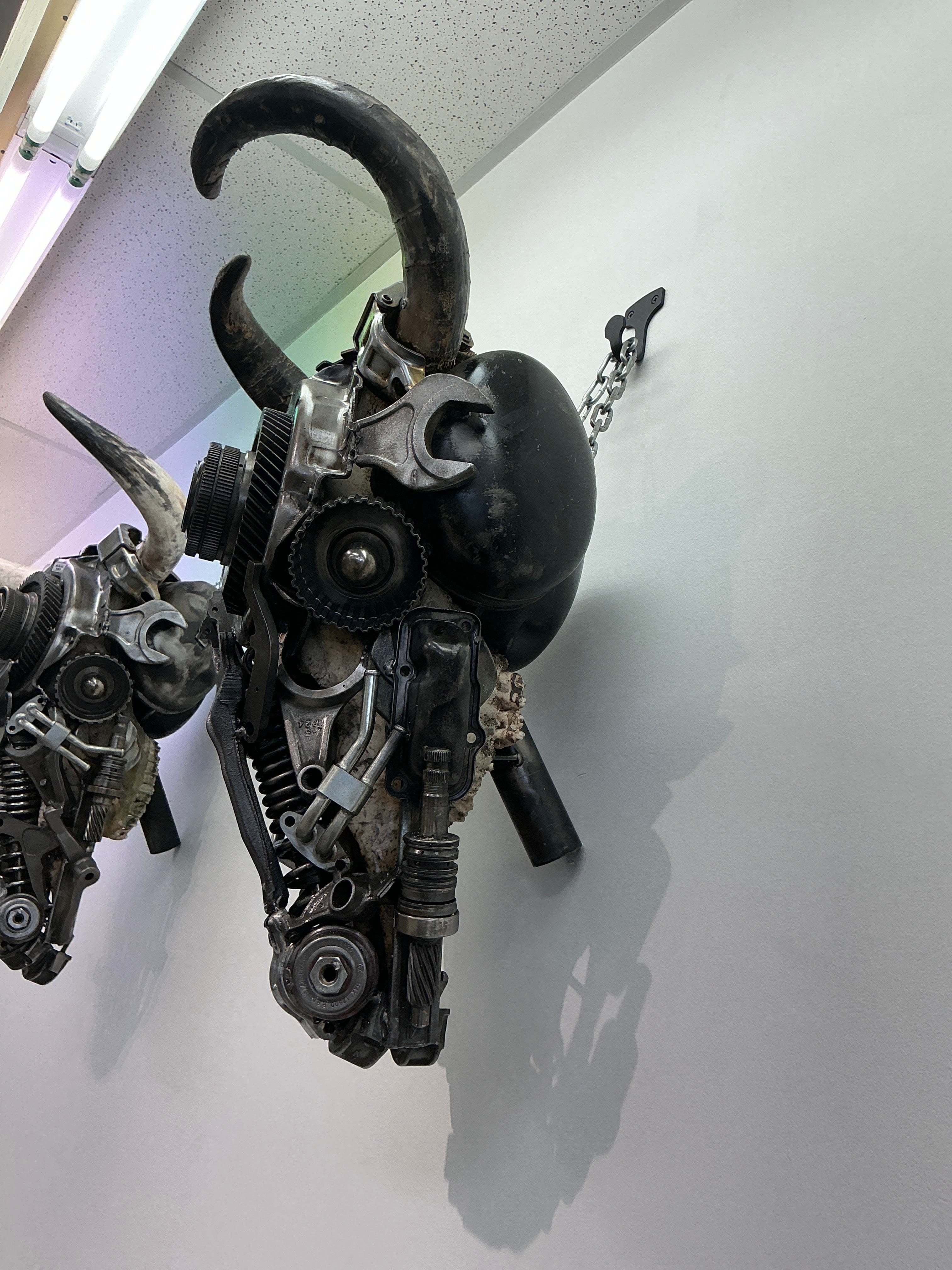 Kalifano Recycled Metal Art Bull Skull Recycled Metal Art Sculpture RMS-BSK-S166