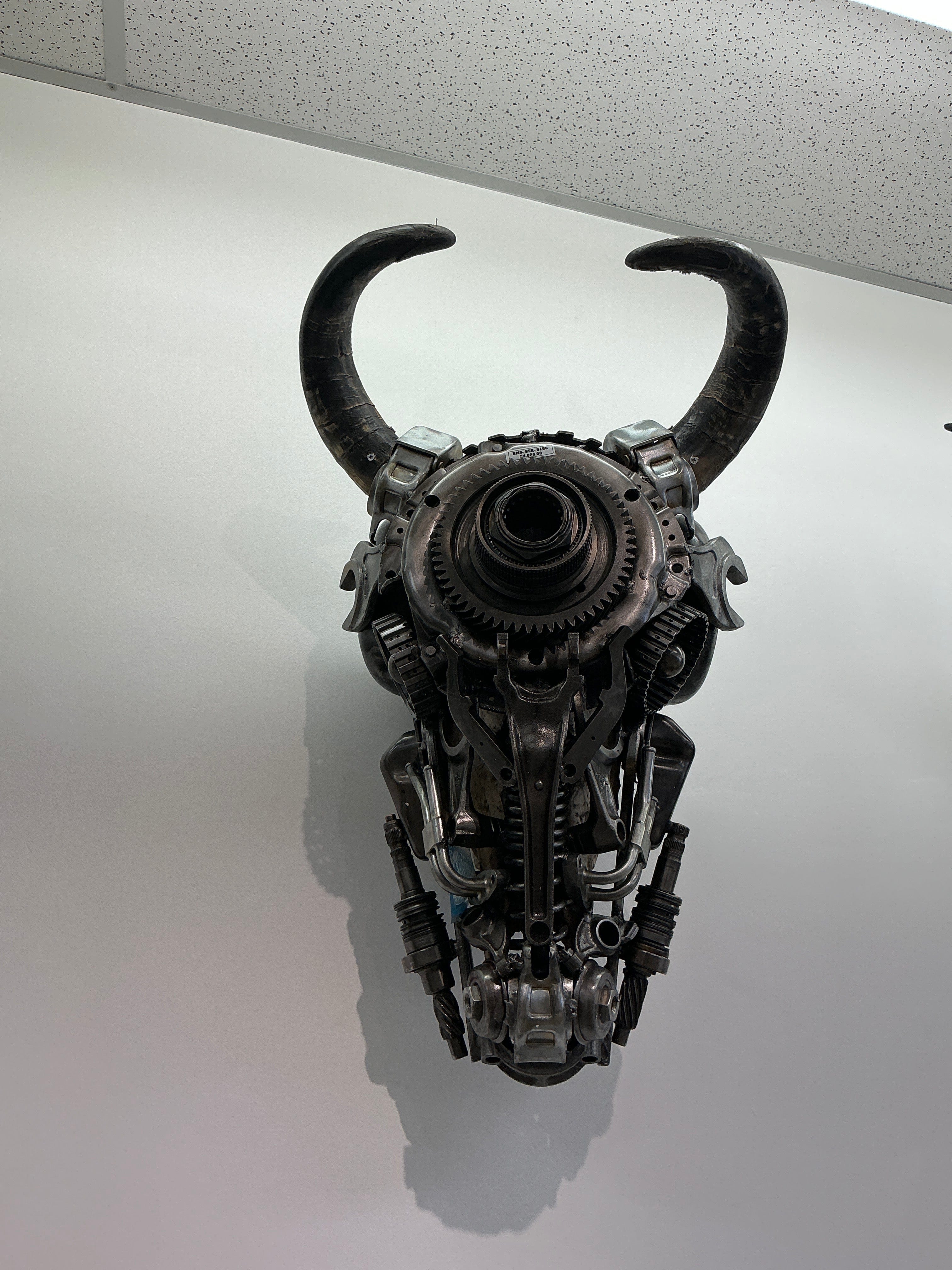 Kalifano Recycled Metal Art Bull Skull Recycled Metal Art Sculpture RMS-BSK-S166