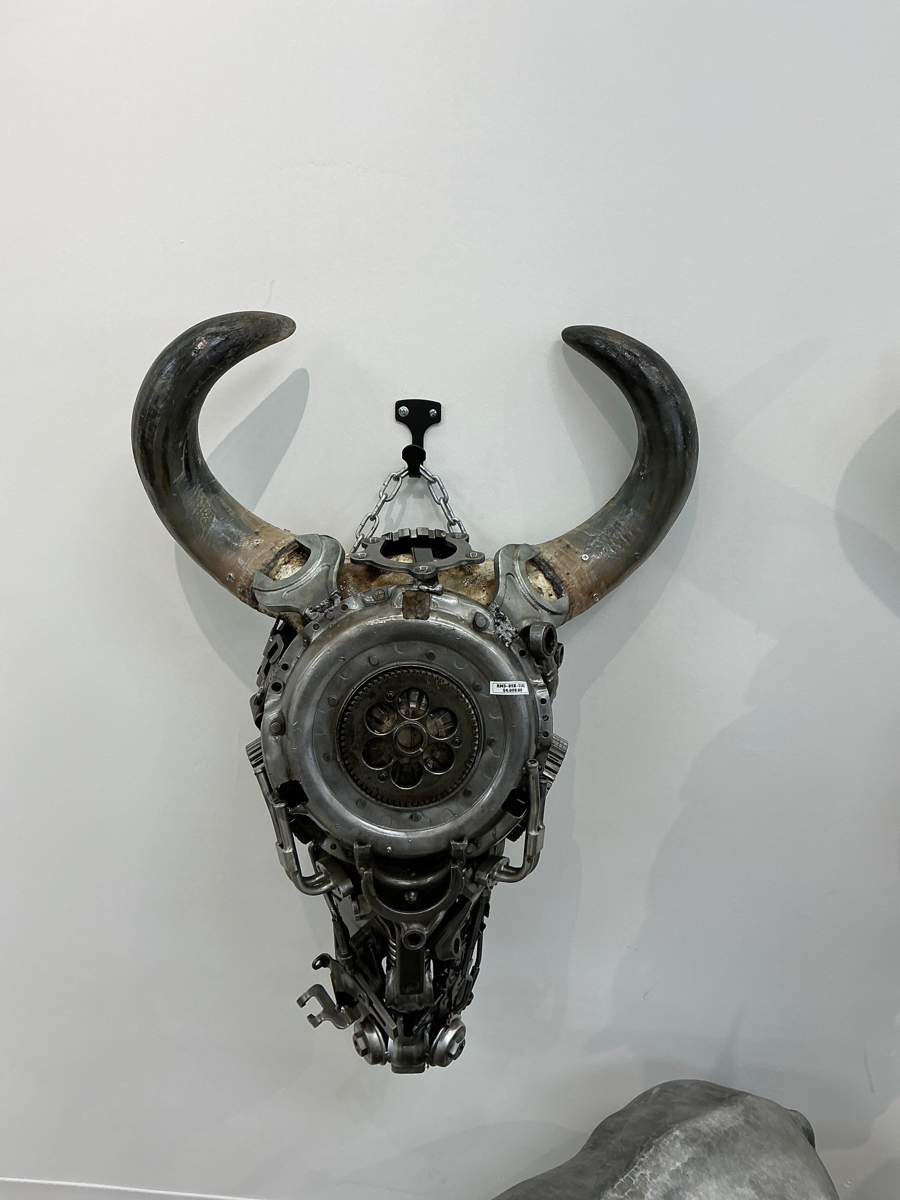 Kalifano Recycled Metal Art Bull Skull Recycled Metal Art Sculpture RMS-BSK-S182