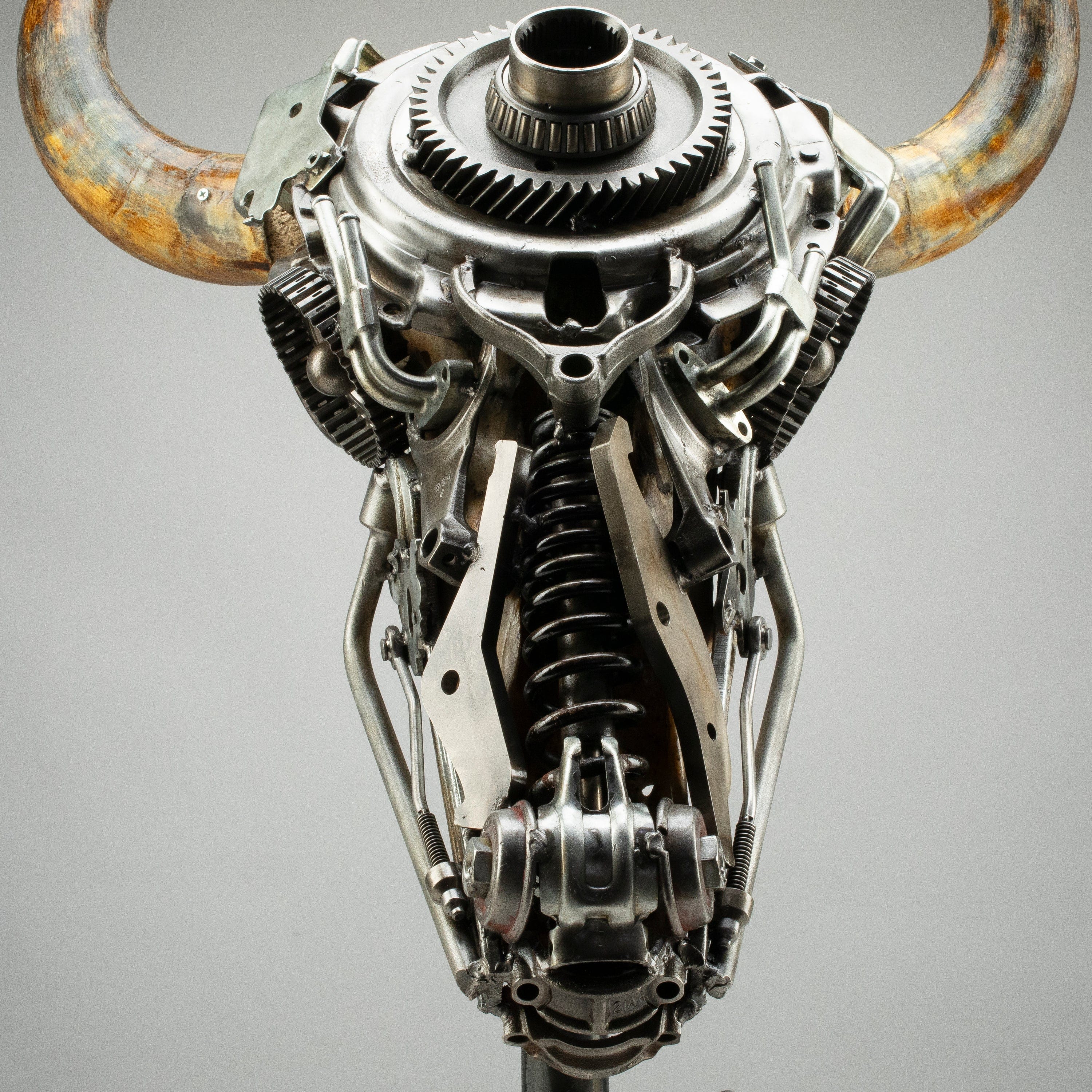 Kalifano Recycled Metal Art Bull Skull Recycled Metal Art Sculpture RMS-BSK-S187