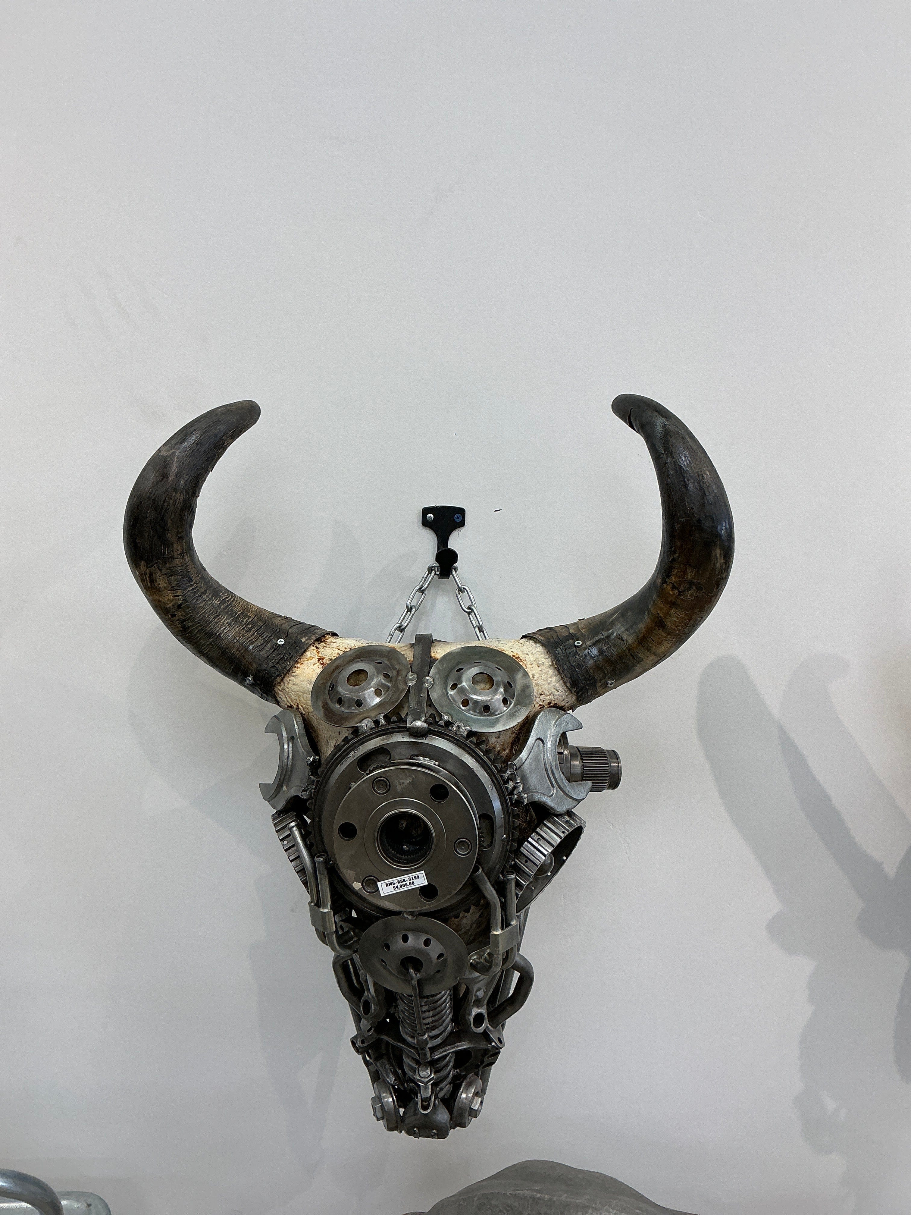 Kalifano Recycled Metal Art Bull Skull Recycled Metal Art Sculpture RMS-BSK-S199
