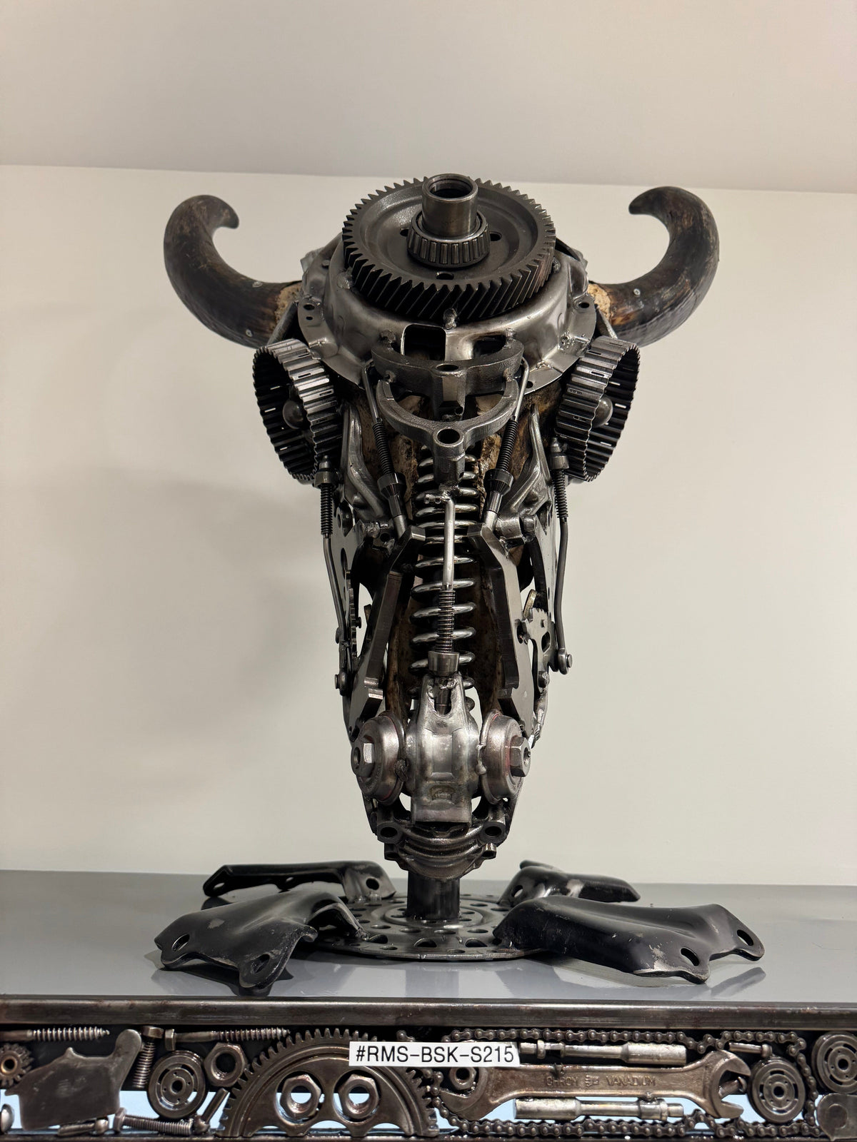 Kalifano Recycled Metal Art Bull Skull Recycled Metal Art Sculpture RMS-BSK-S215