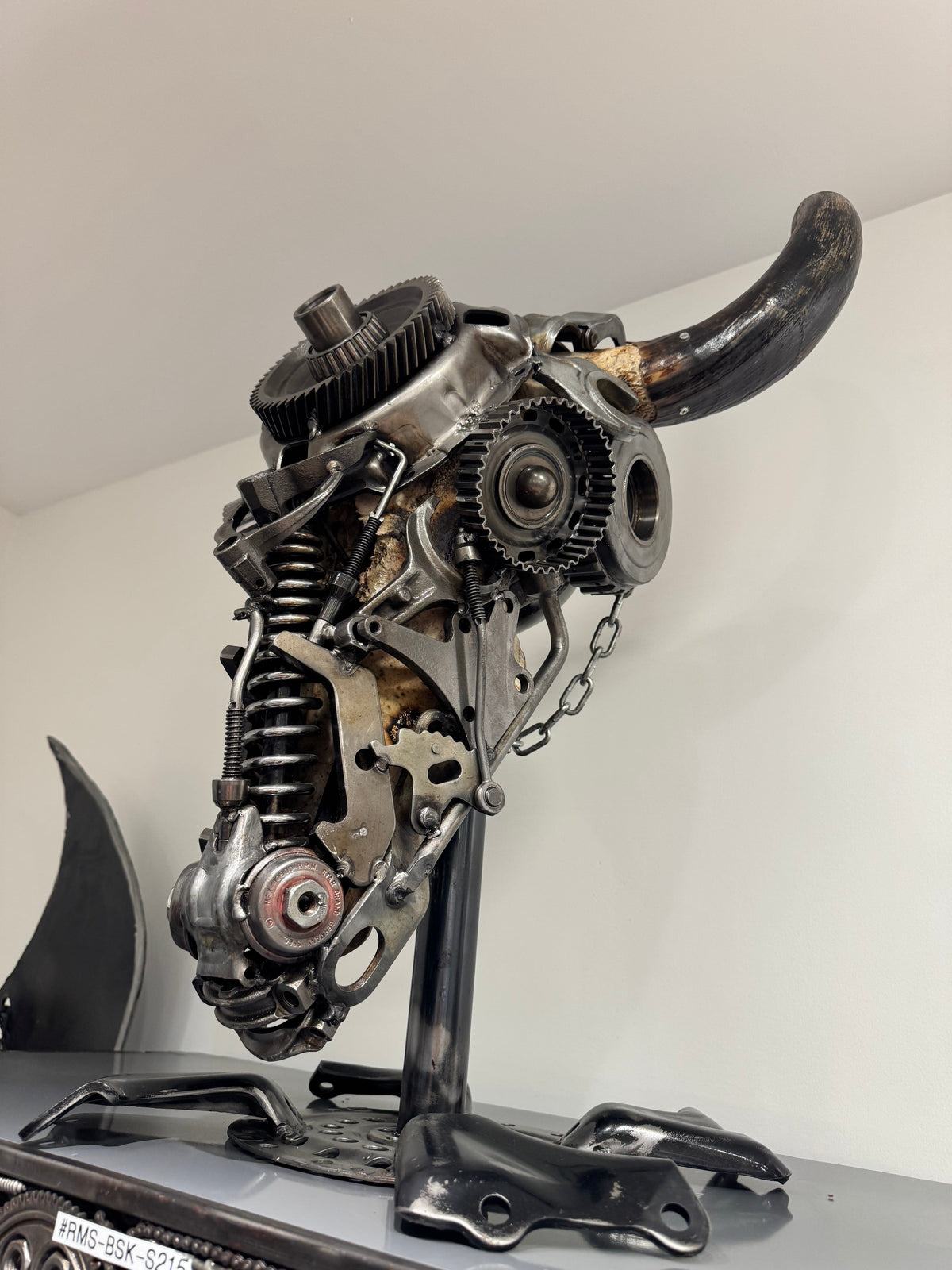 Kalifano Recycled Metal Art Bull Skull Recycled Metal Art Sculpture RMS-BSK-S215