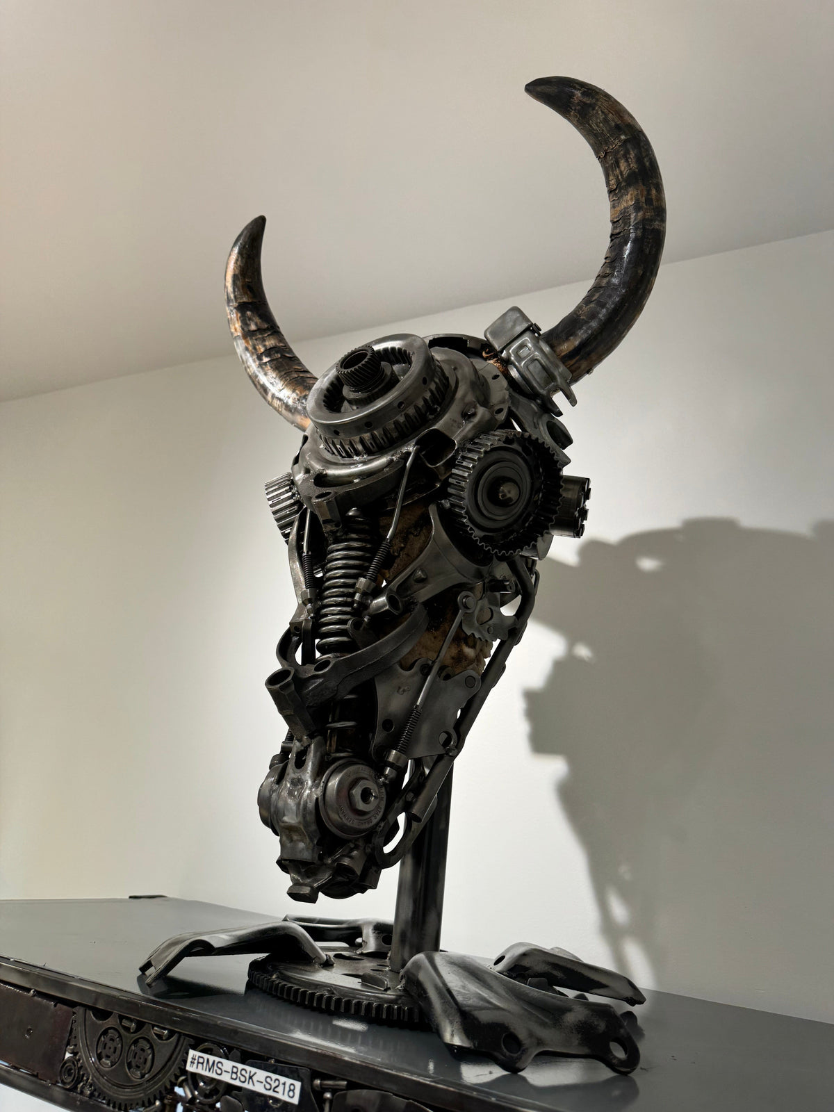 Kalifano Recycled Metal Art Bull Skull Recycled Metal Art Sculpture RMS-BSK-S218
