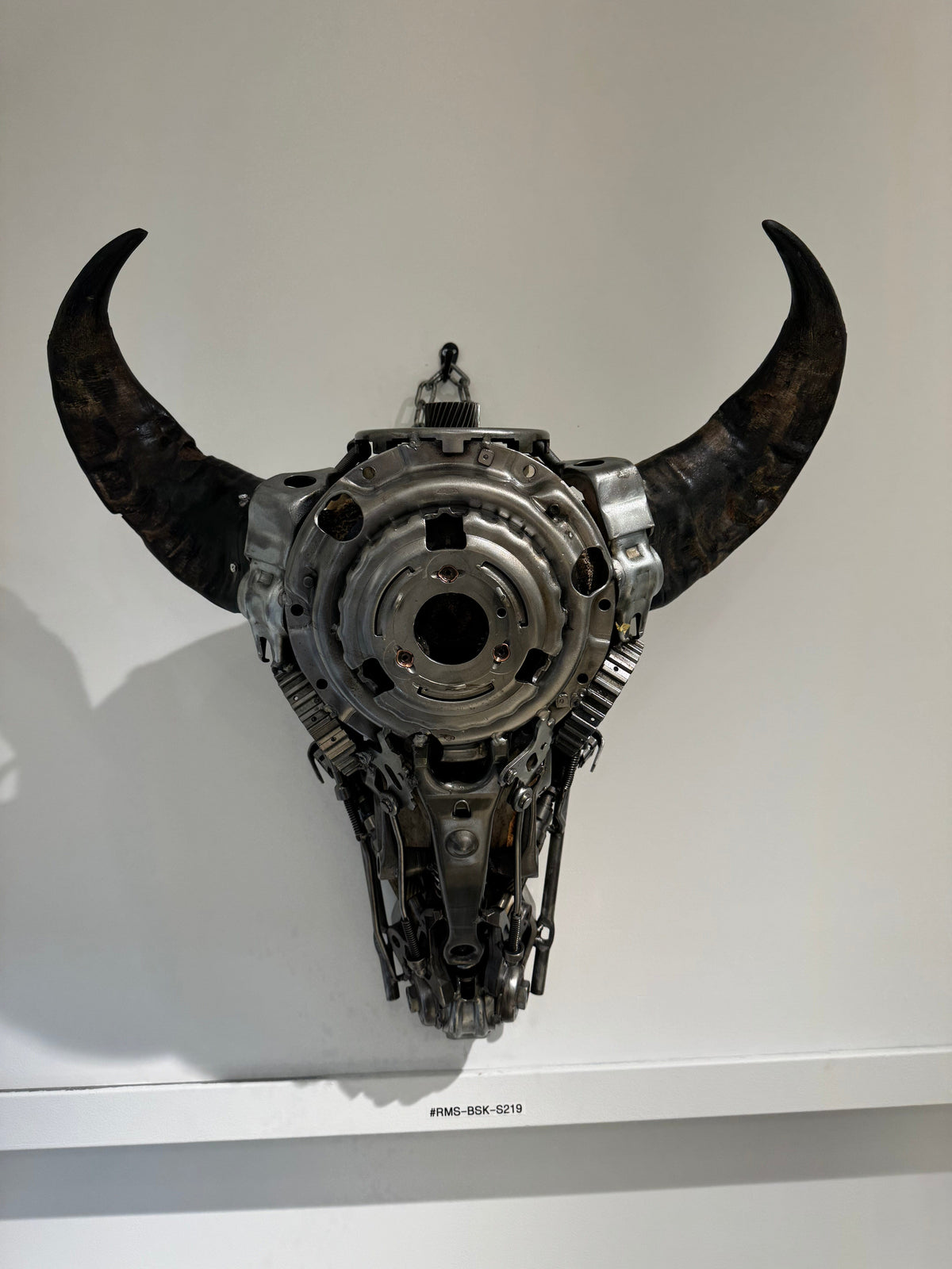 Kalifano Recycled Metal Art Bull Skull Recycled Metal Art Sculpture RMS-BSK-S219