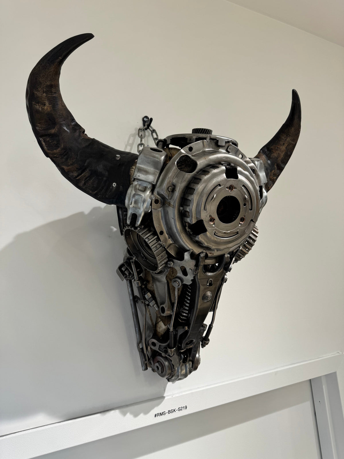 Kalifano Recycled Metal Art Bull Skull Recycled Metal Art Sculpture RMS-BSK-S219